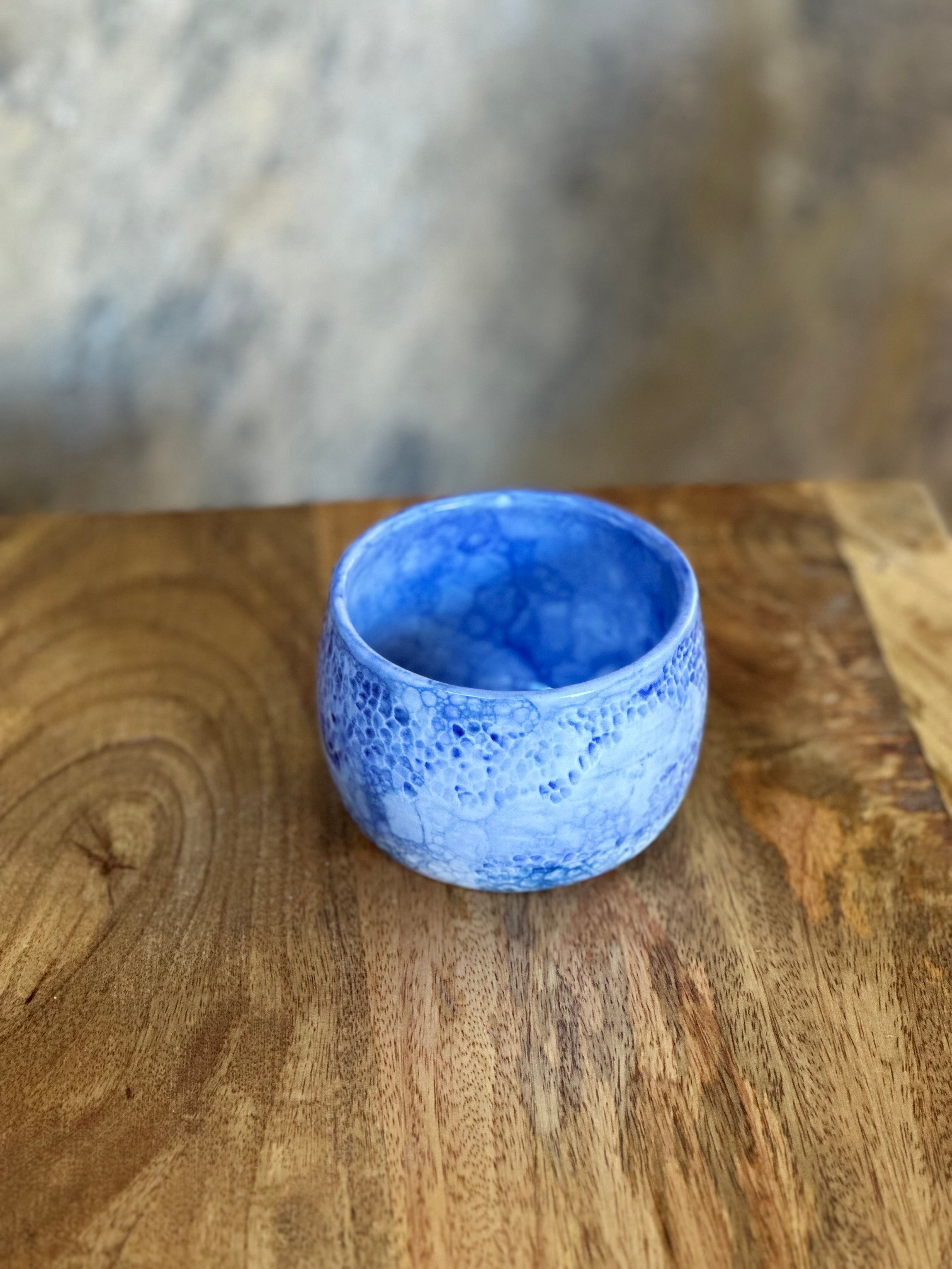 Tumbler | Handmade Porcelain Tableware | Cobalt Bubble