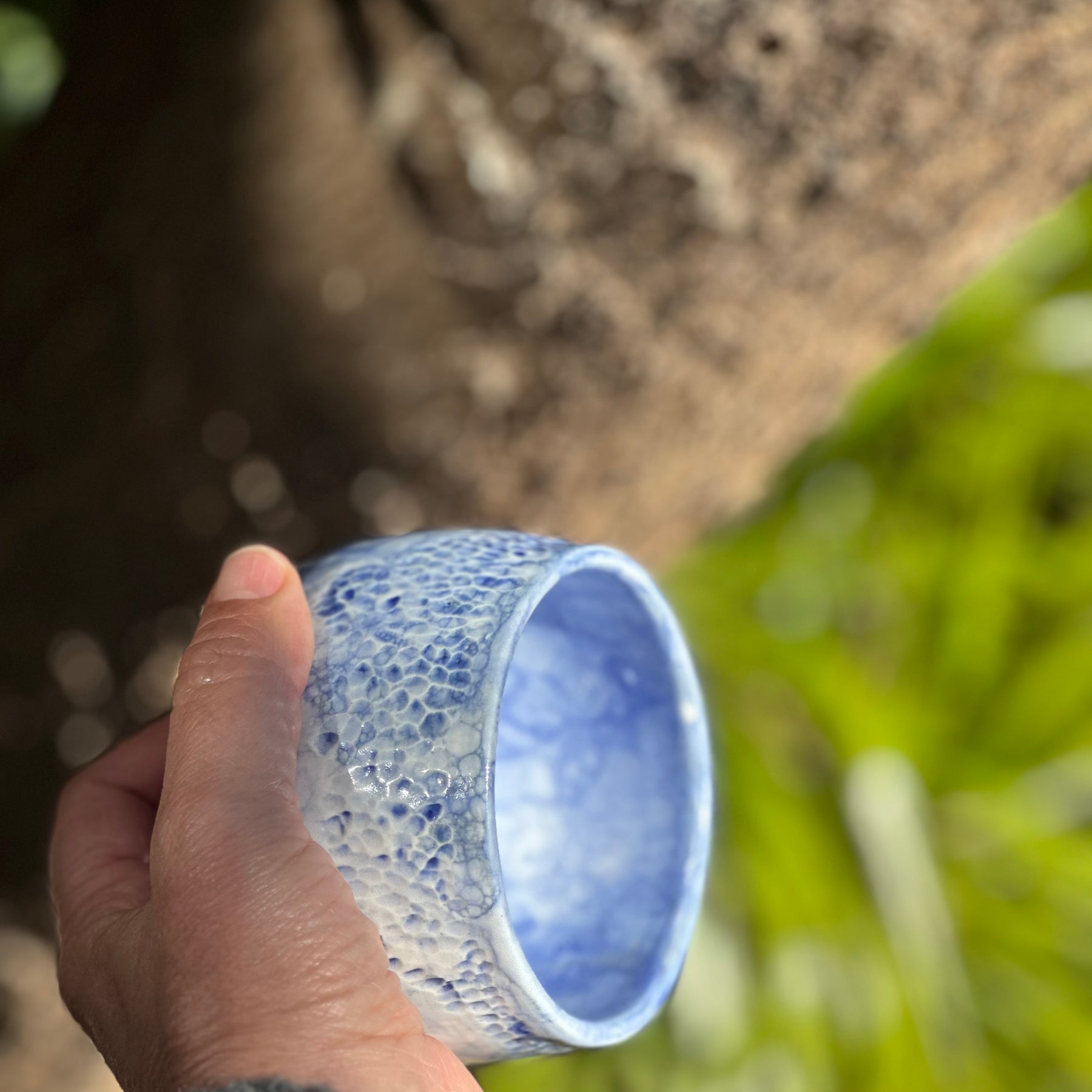 Tumbler | Handmade Porcelain Tableware | Cobalt Bubble