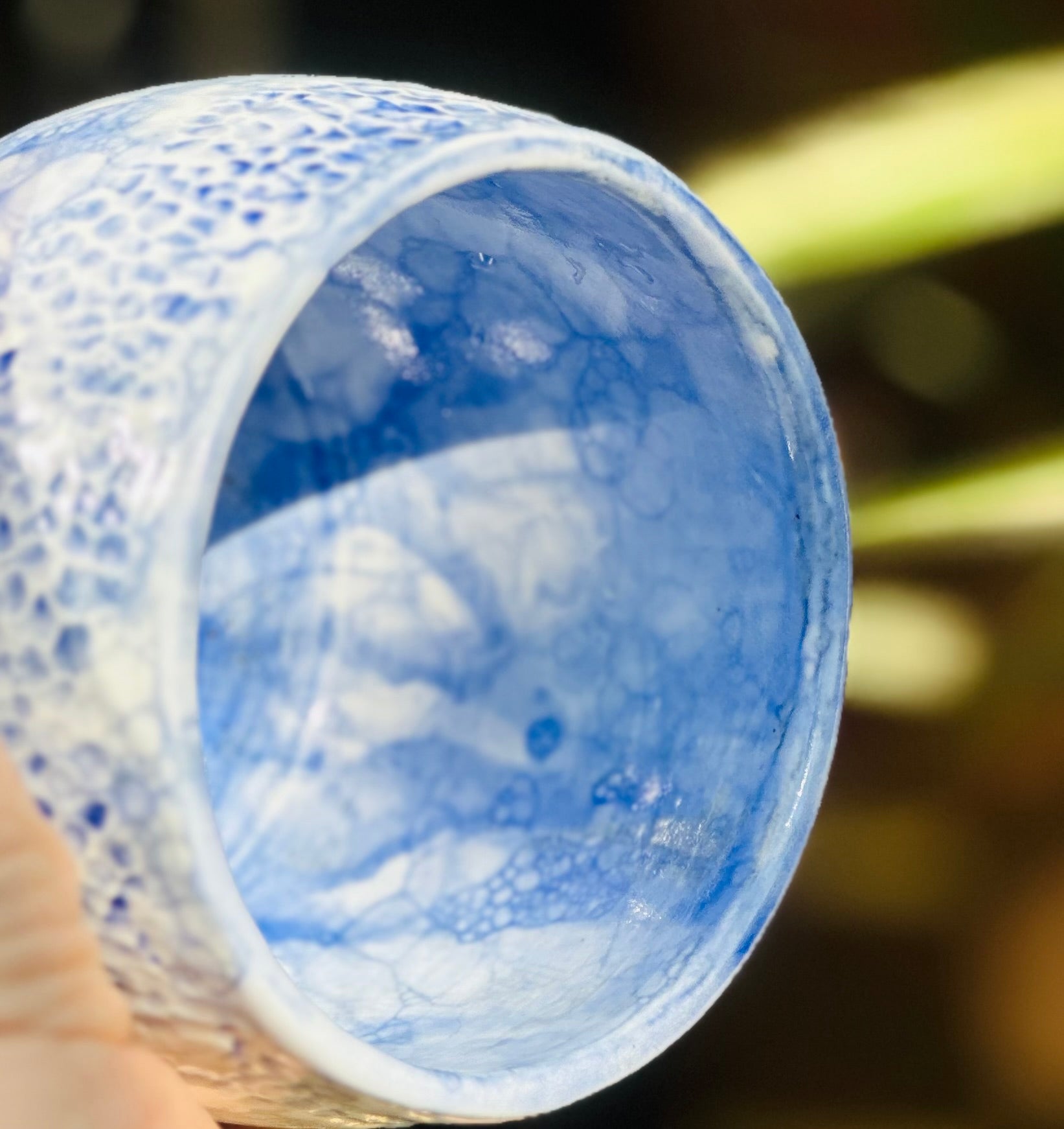 Tumbler | Handmade Porcelain Tableware | Cobalt Bubble