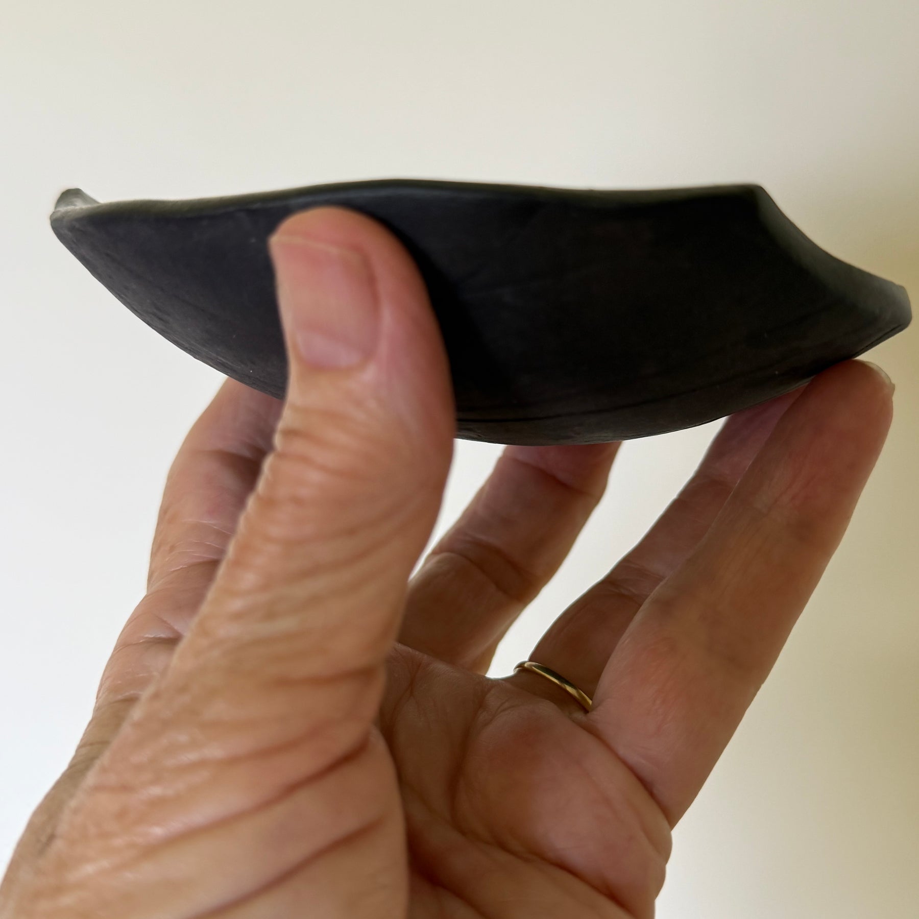 Small asymetrical blue dish