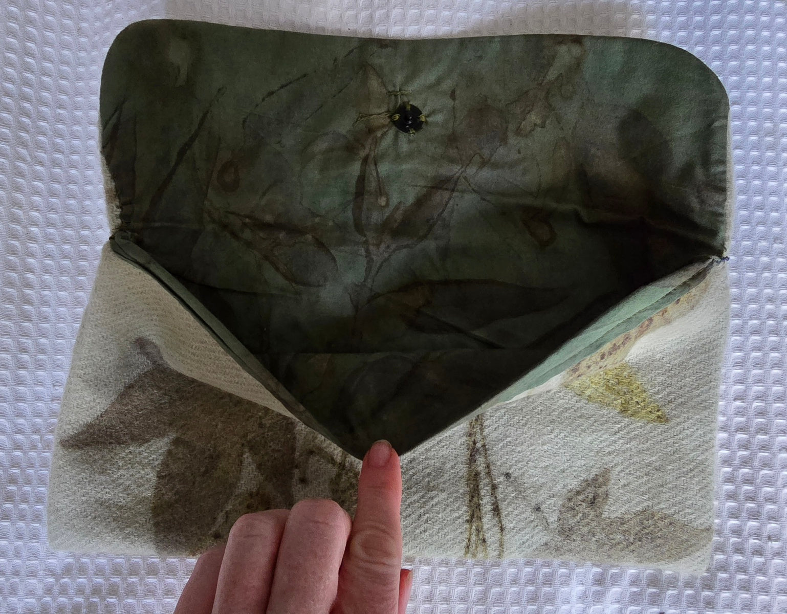 Handcrafted Botanical Eco-Printed Wool Pouch