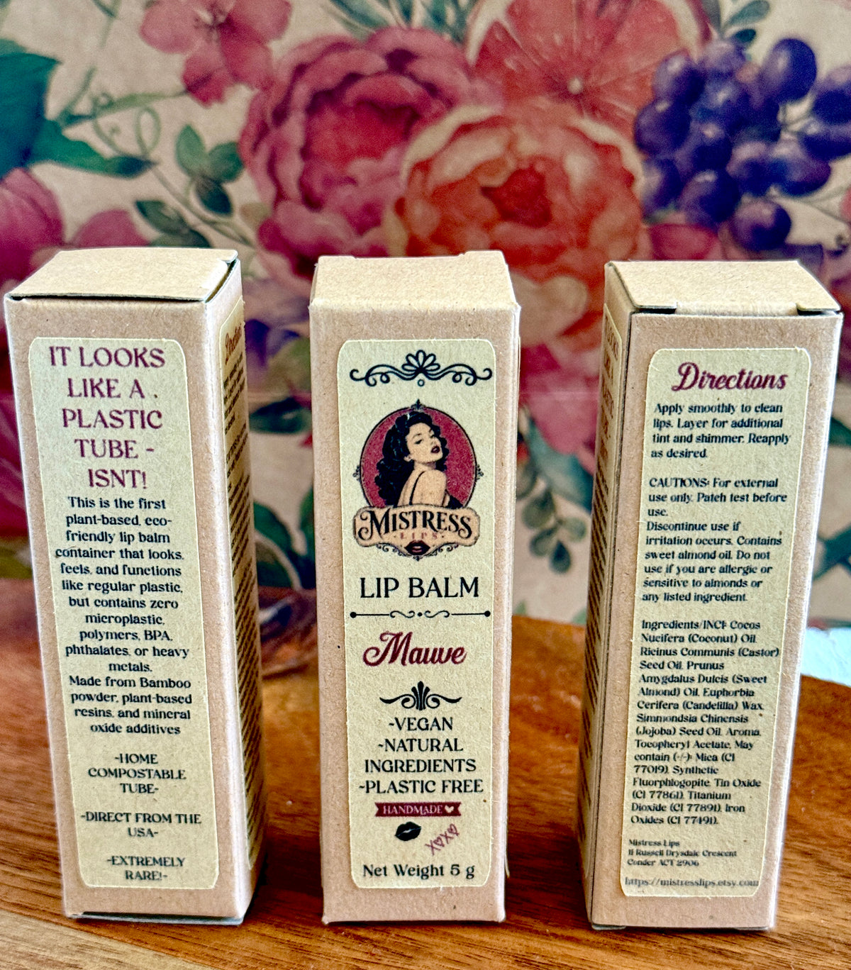 Vegan Lip Balm - Choose Your Colour - Eco Friendly Bamboo Bioplastic Tube