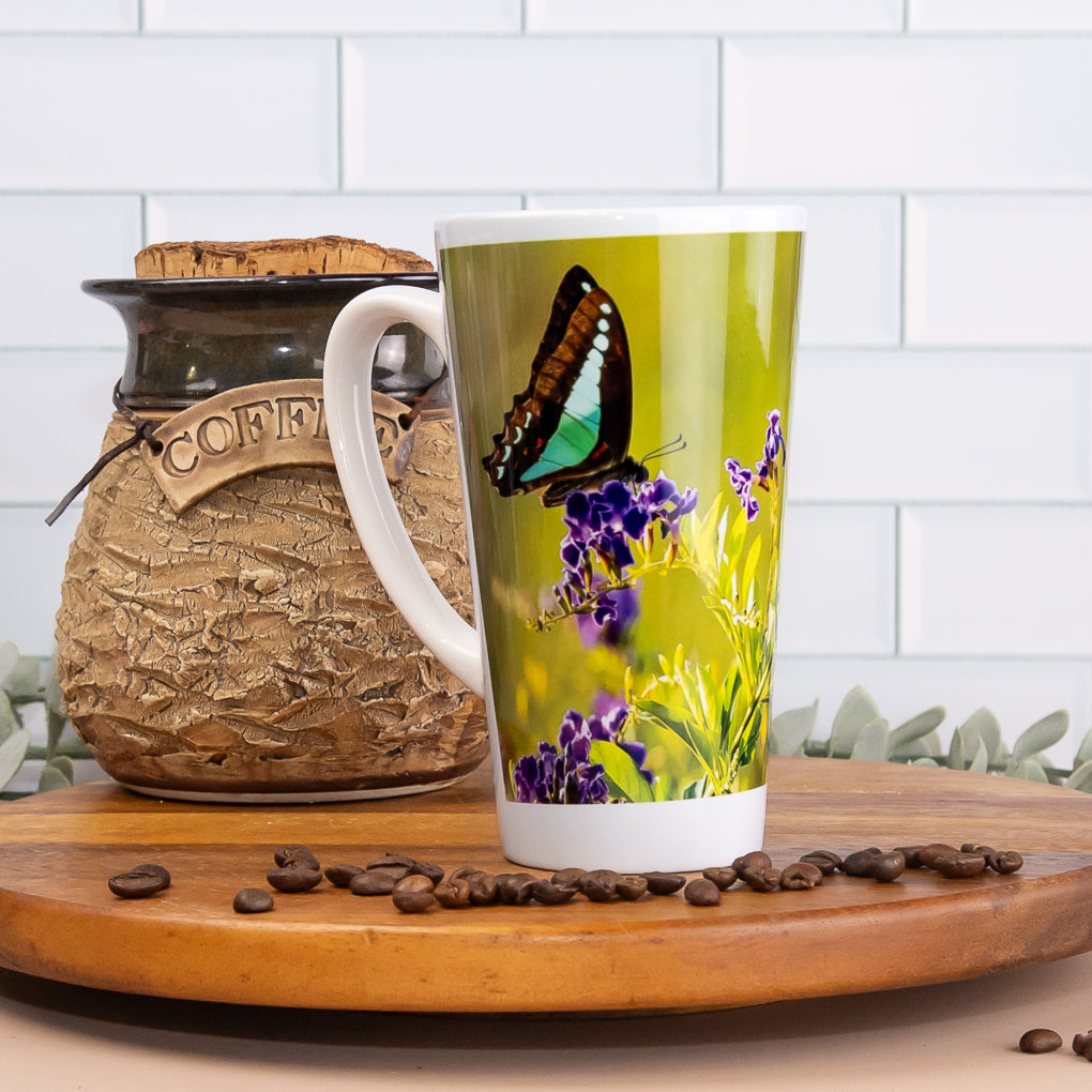 Garden Favourites - Latte / Coffee Mugs - Frangipani, Butterfly, Honeybee