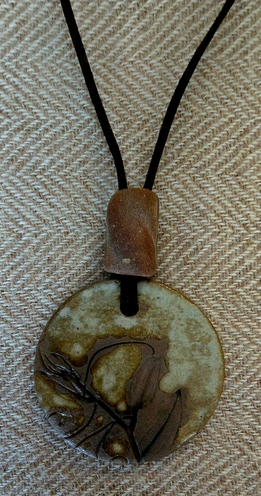 Handmade Botanical Ceramic Pendant Necklace