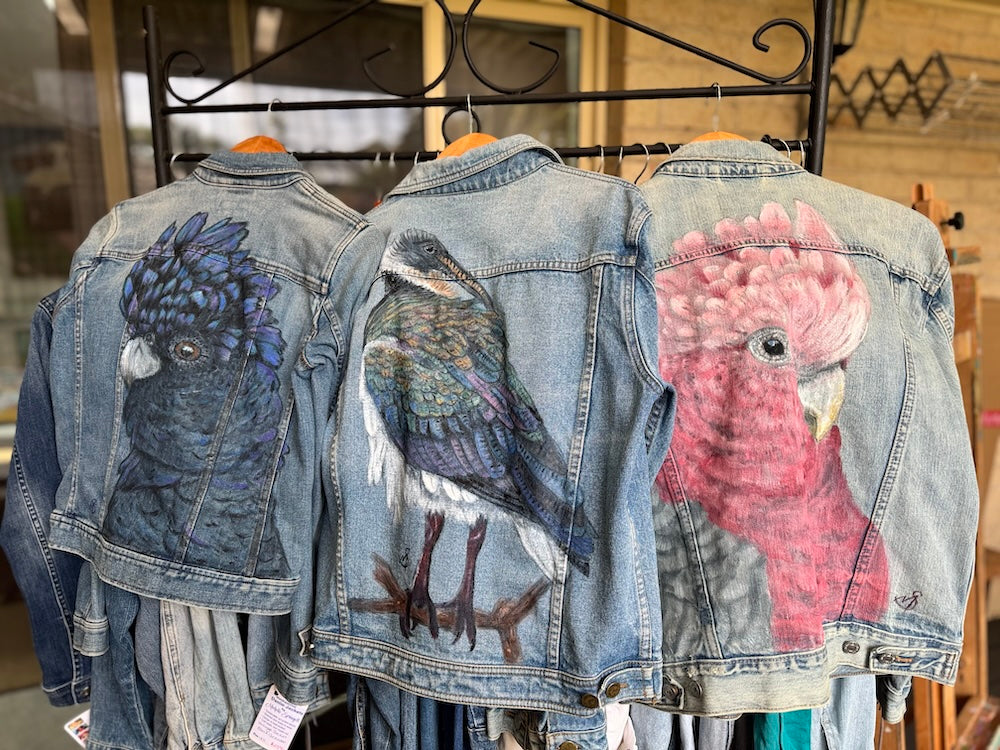 Custom Designed Hand-painted Denim Jackets by Michelle Springett