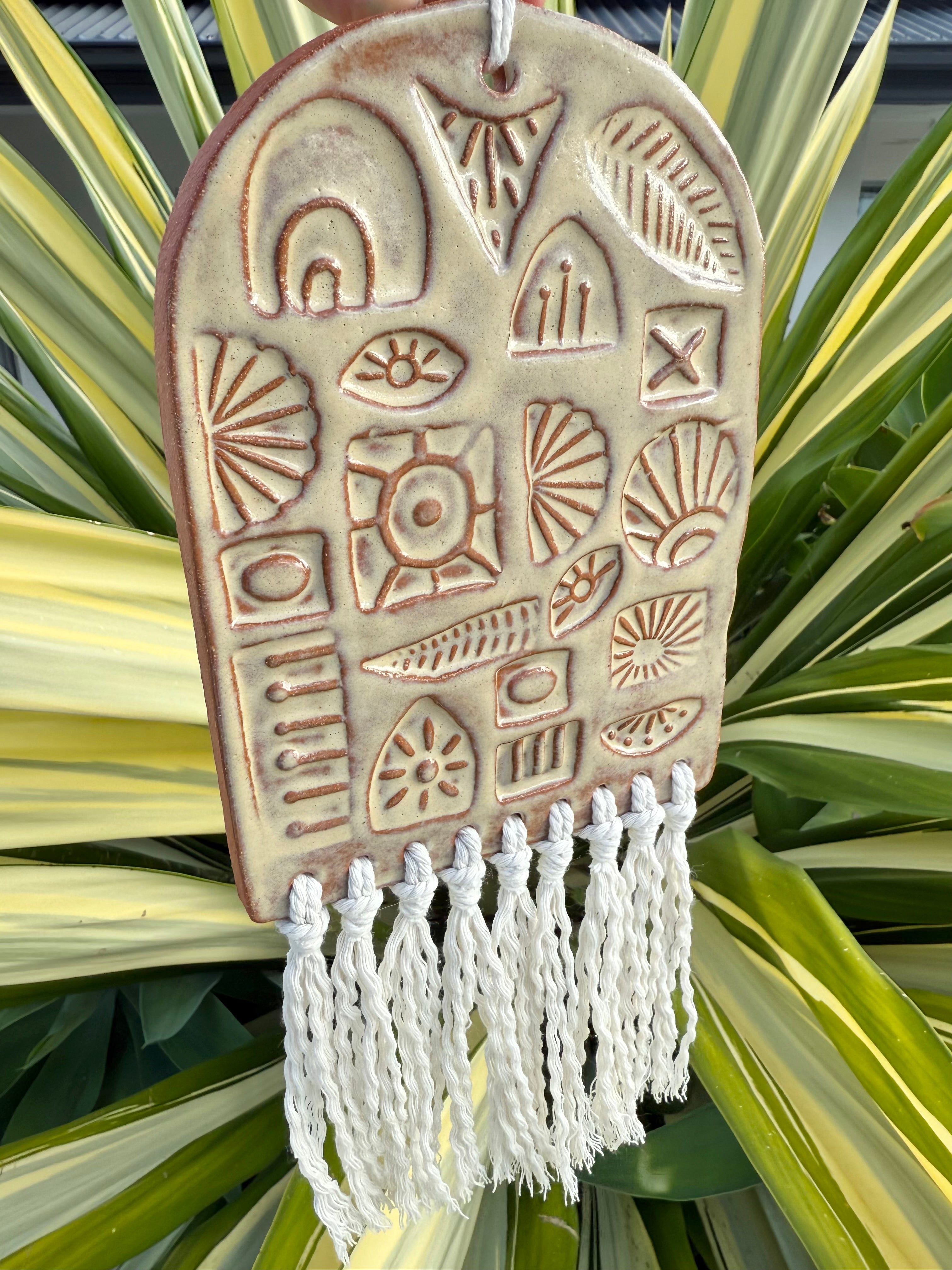 'Good Vibes' Clay Wall Art Piece large size