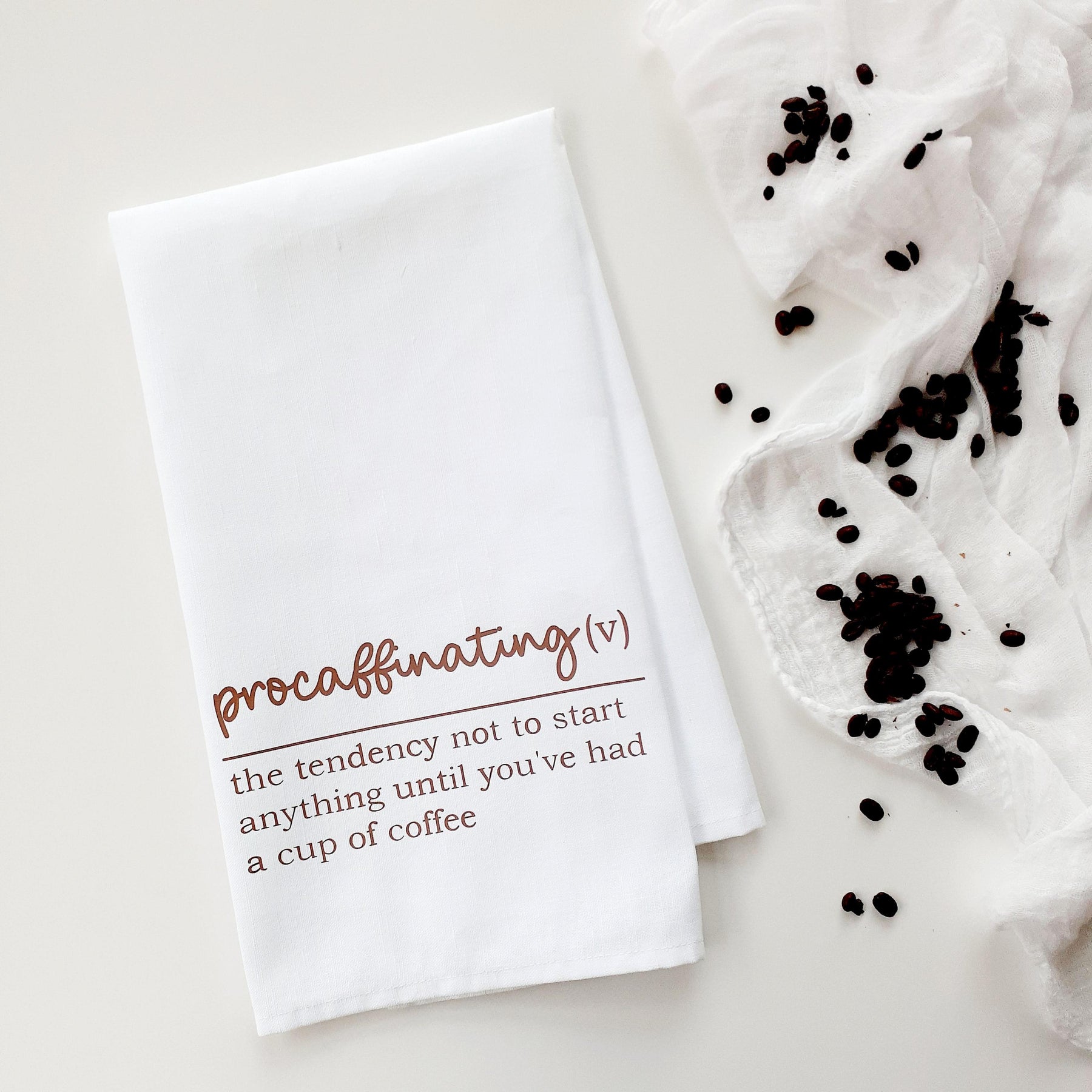 Funny Tea Towel Set, Coffee Chocolate Quote Towels, Linen, Cotton, Kitchen Gift