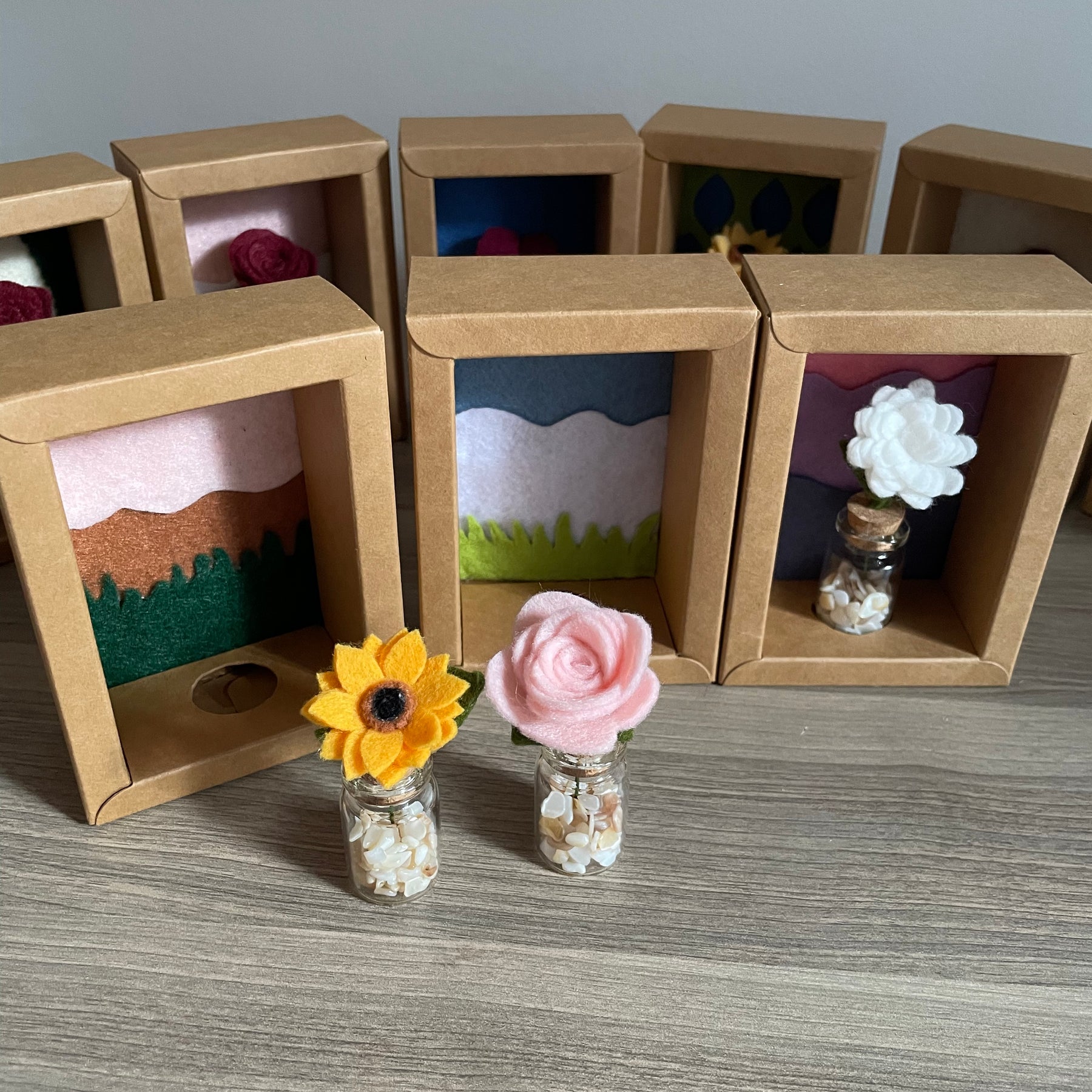 Minature flower in glass jar