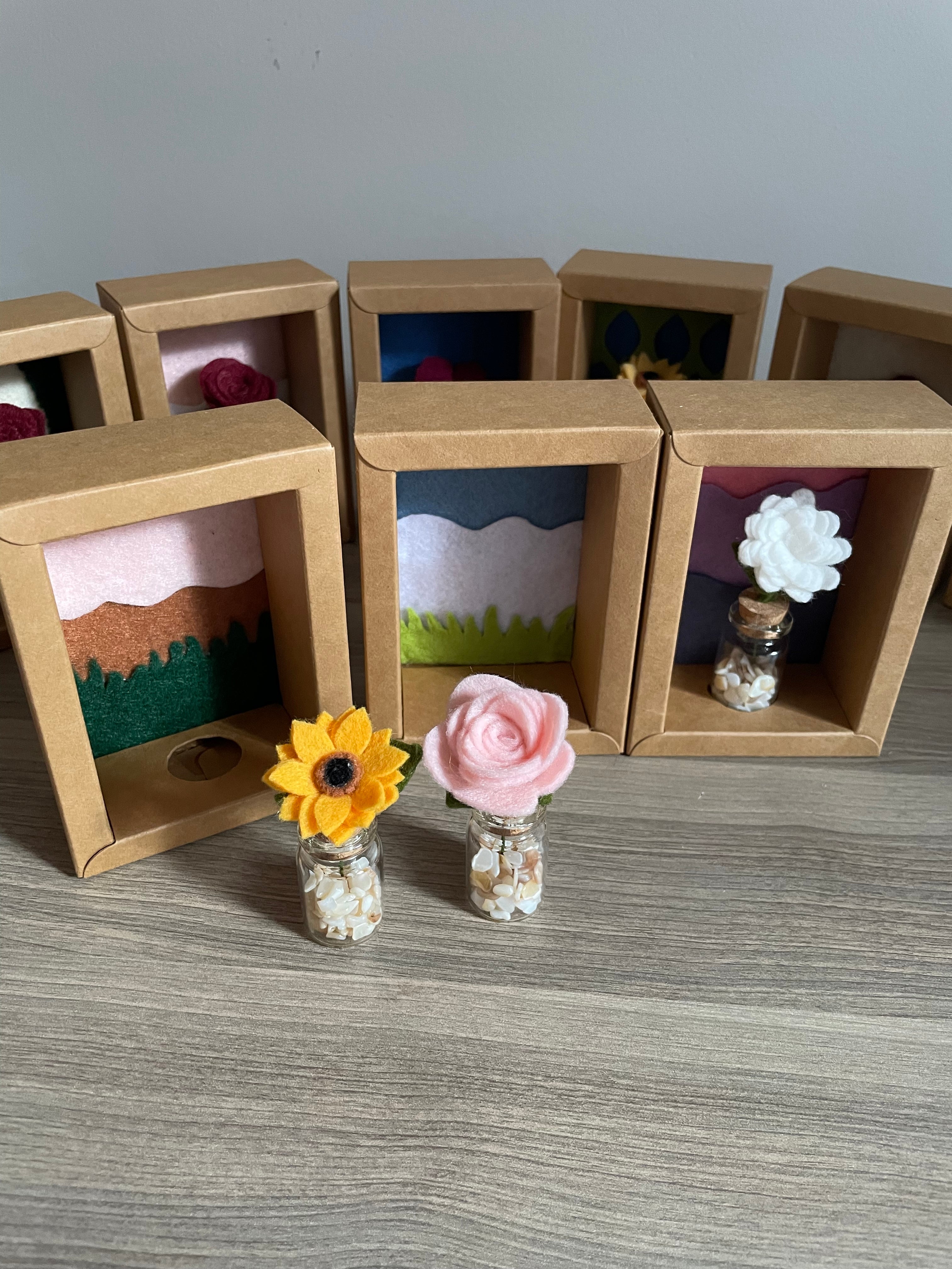 Minature flower in glass jar