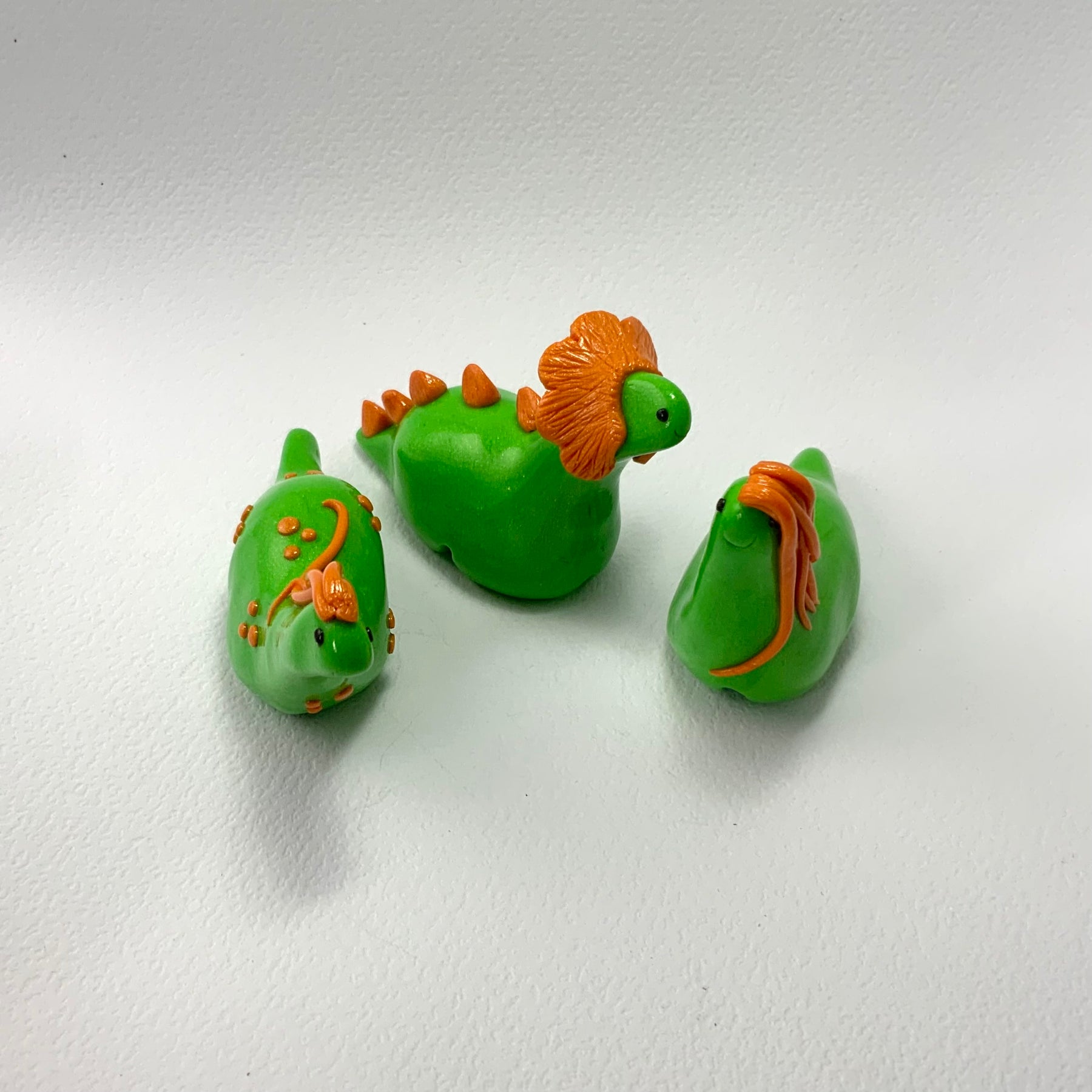 TINY TERRORS DINO TRIO – Handmade Polymer Clay Mini Dino Figurines – Cute Desk Decor - Choose Your Favourite Set