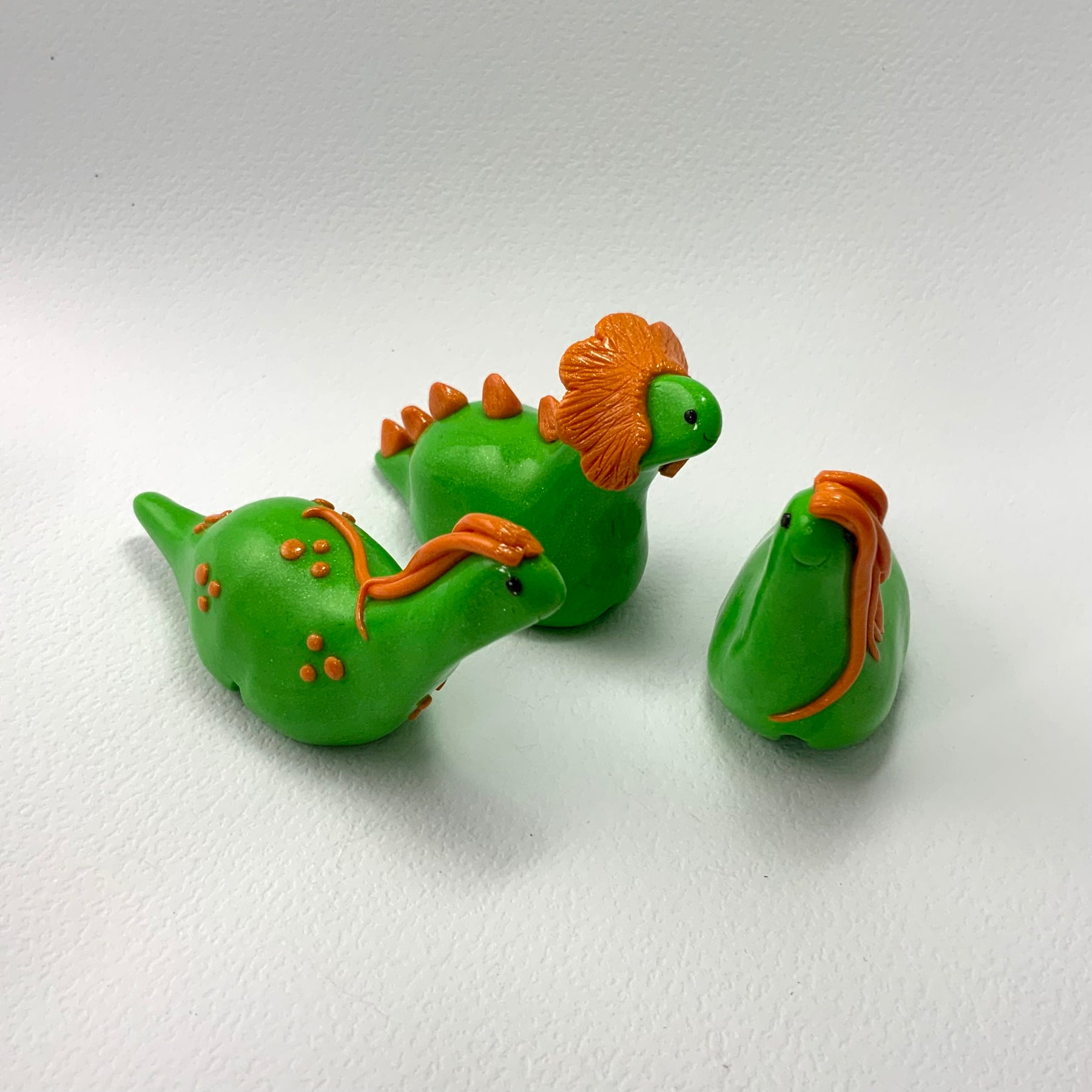 TINY TERRORS DINO TRIO – Handmade Polymer Clay Mini Dino Figurines – Cute Desk Decor - Choose Your Favourite Set