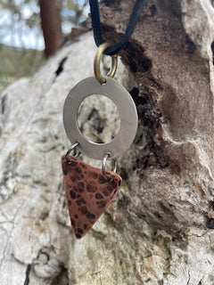 Silver / Copper Leather Necklace