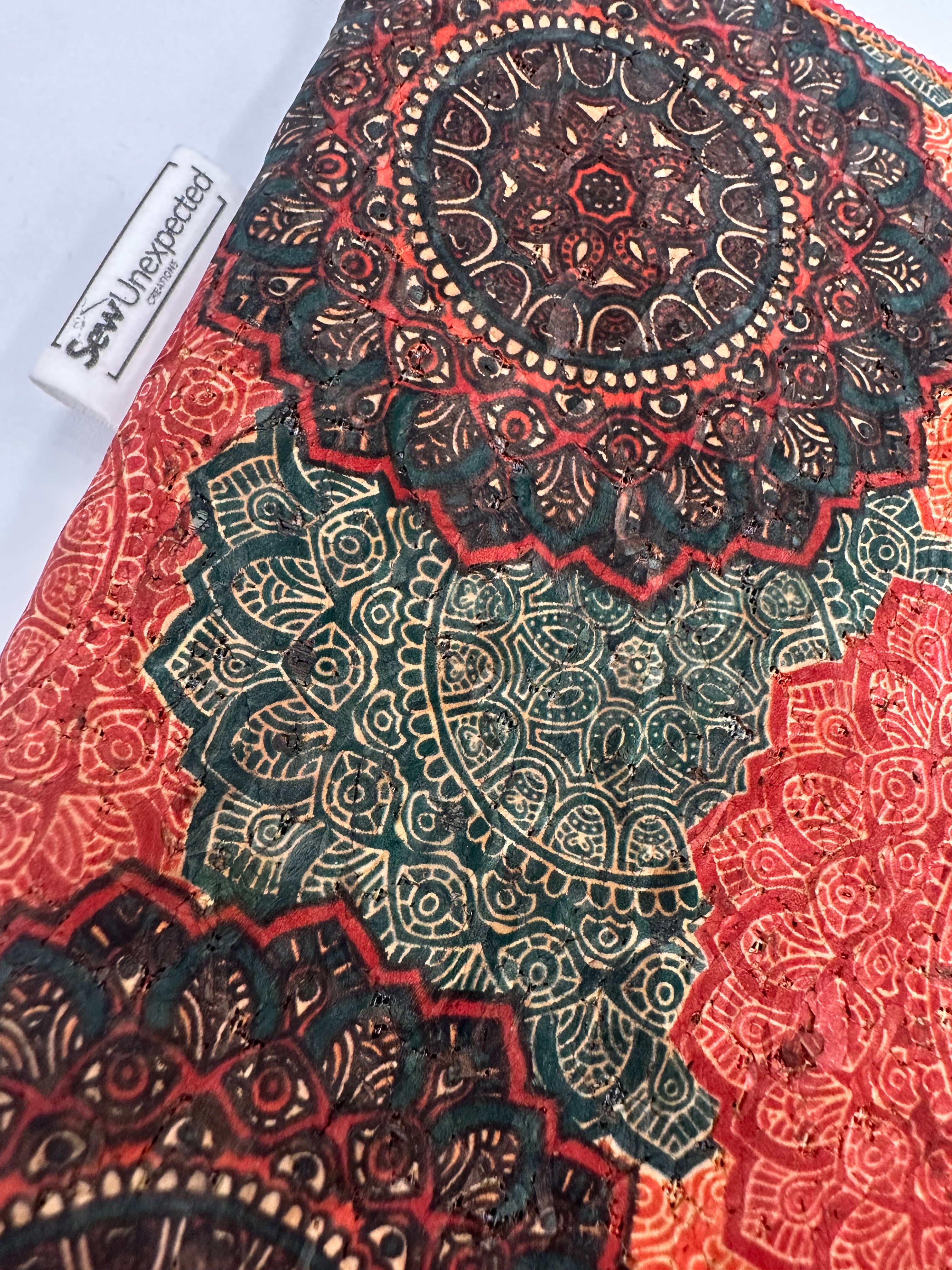 Handmade Statement Pouch - One of a Kind - Earthy Mandala Inspired