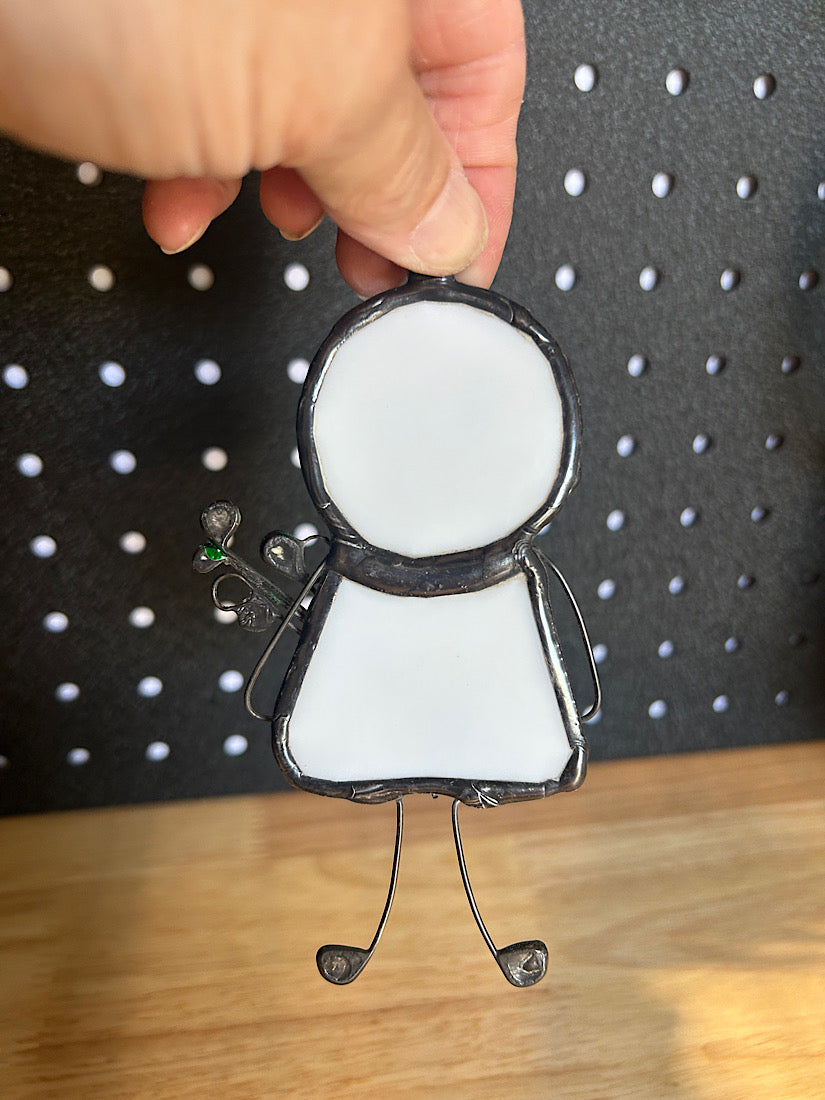 Stained Glass Valentine Day Gift with Wire Flowers