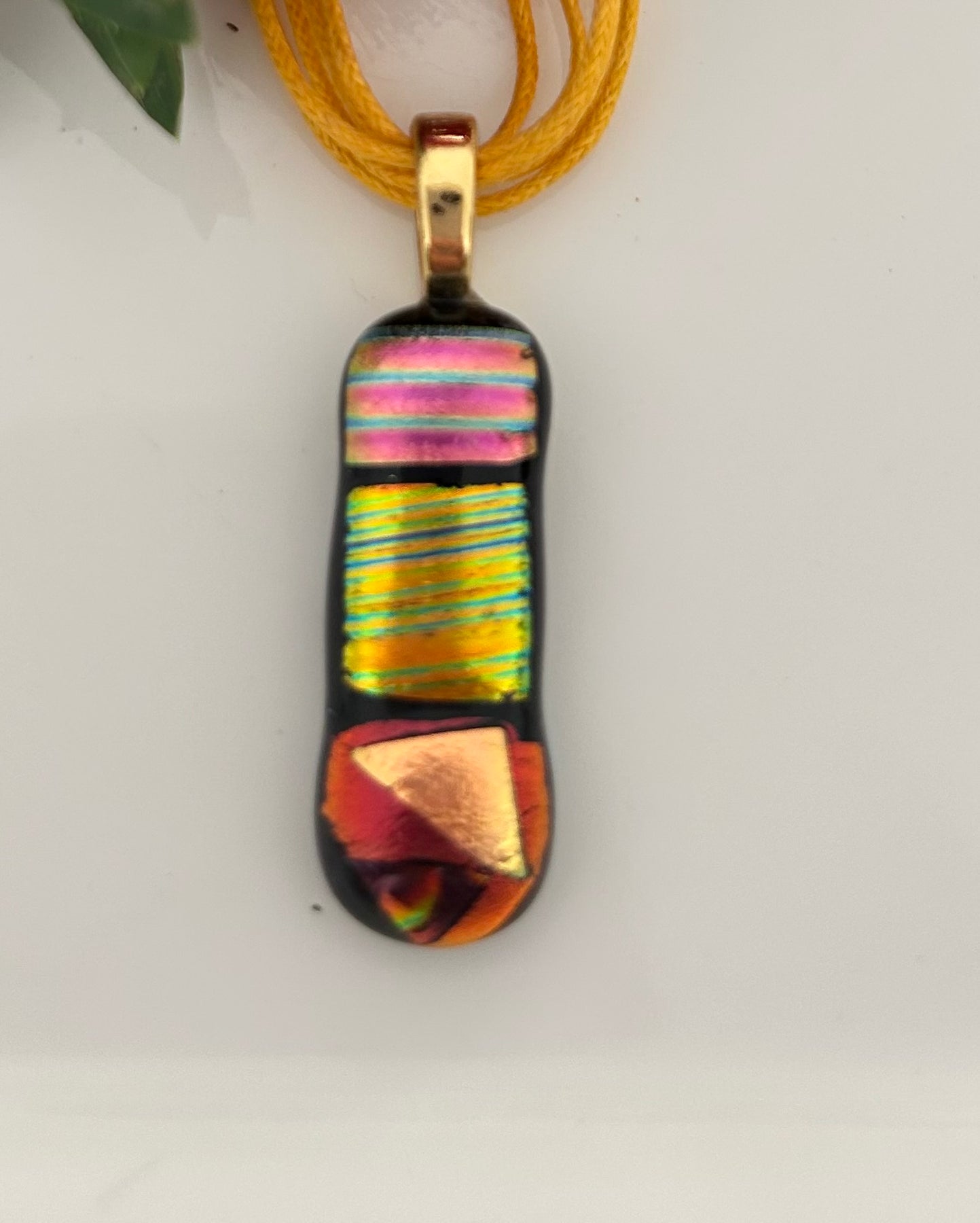 Rectangular Dichroic Glass Pendant