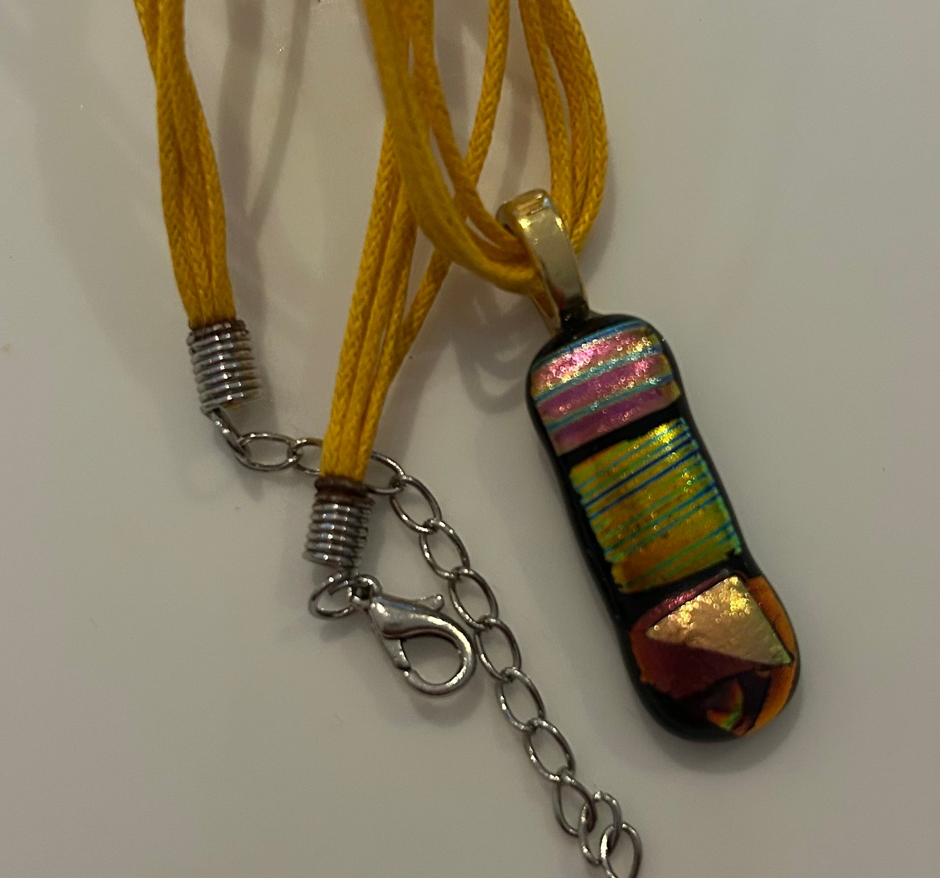 Rectangular Dichroic Glass Pendant