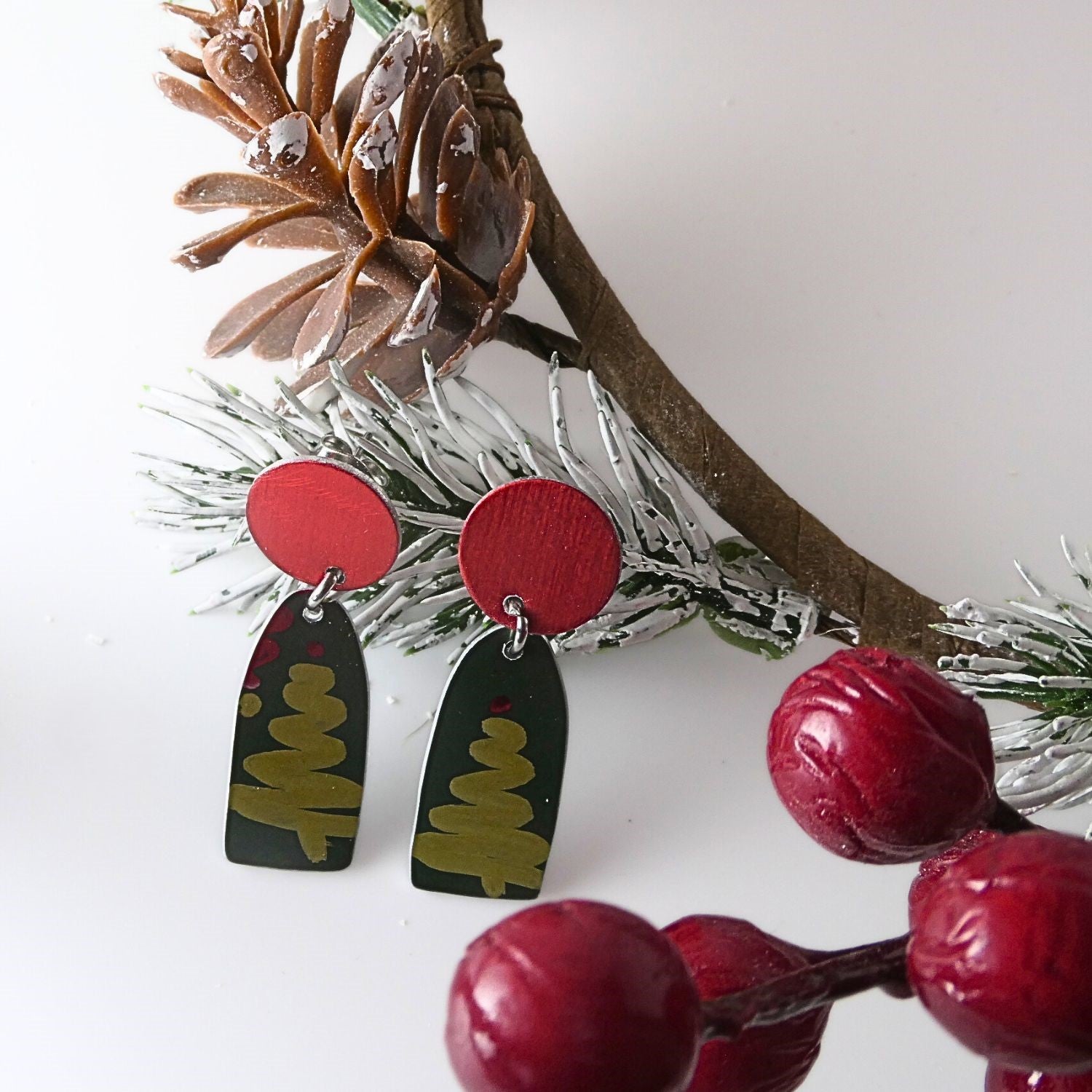 Anodised aluminium earrings - Christmas Cheer Collection