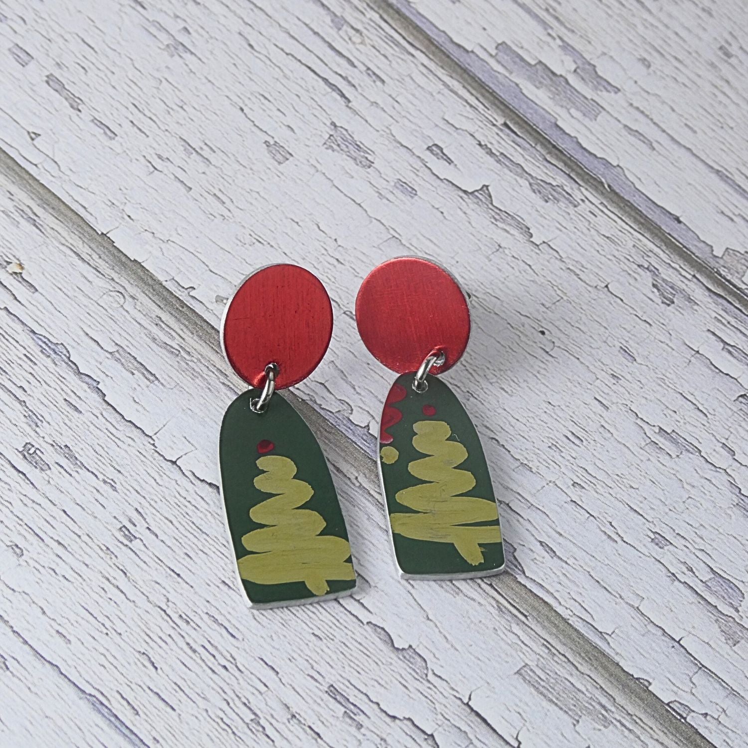 Anodised aluminium earrings - Christmas Cheer Collection
