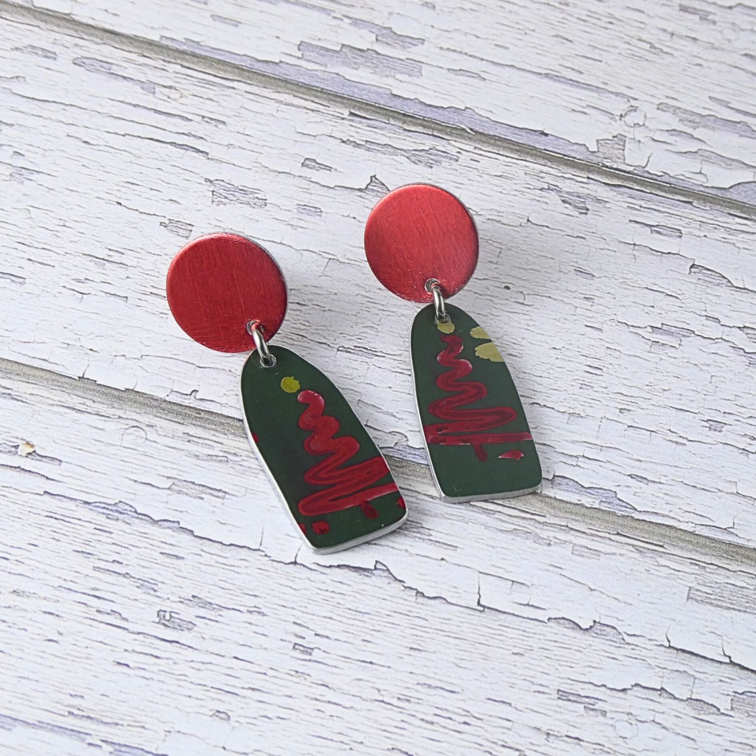 Anodised aluminium earrings - Christmas Cheer Collection