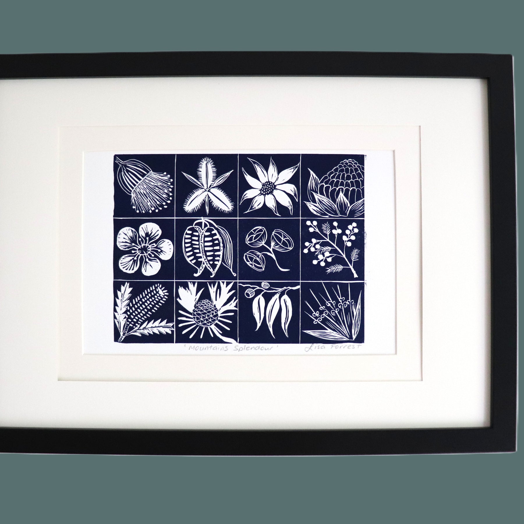 'Mountains Splendour' Original Linocut