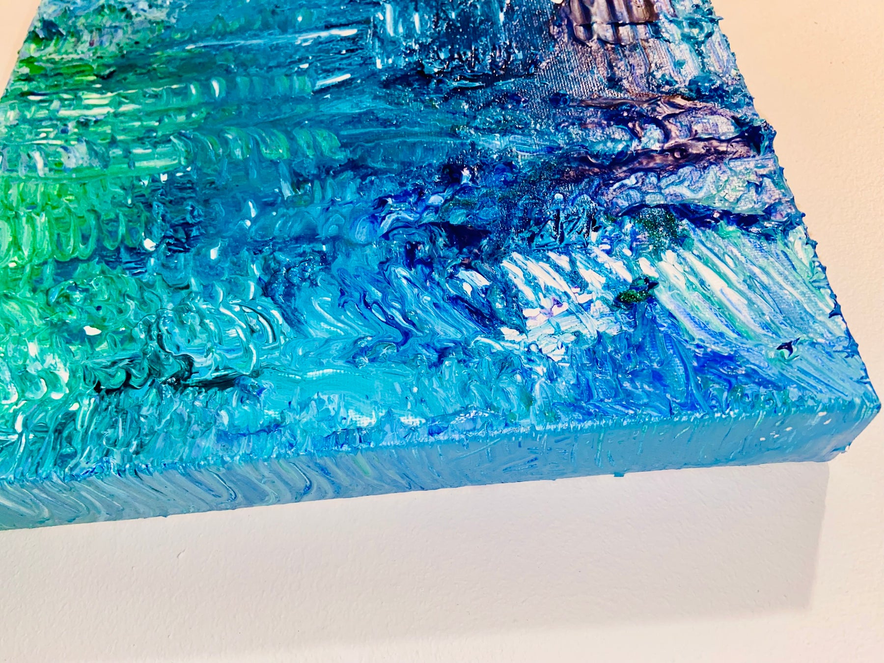 Ripples 1 ORIGINAL CANVAS PAINTING 25.4x25.4x3.5cm by Margo Humphries