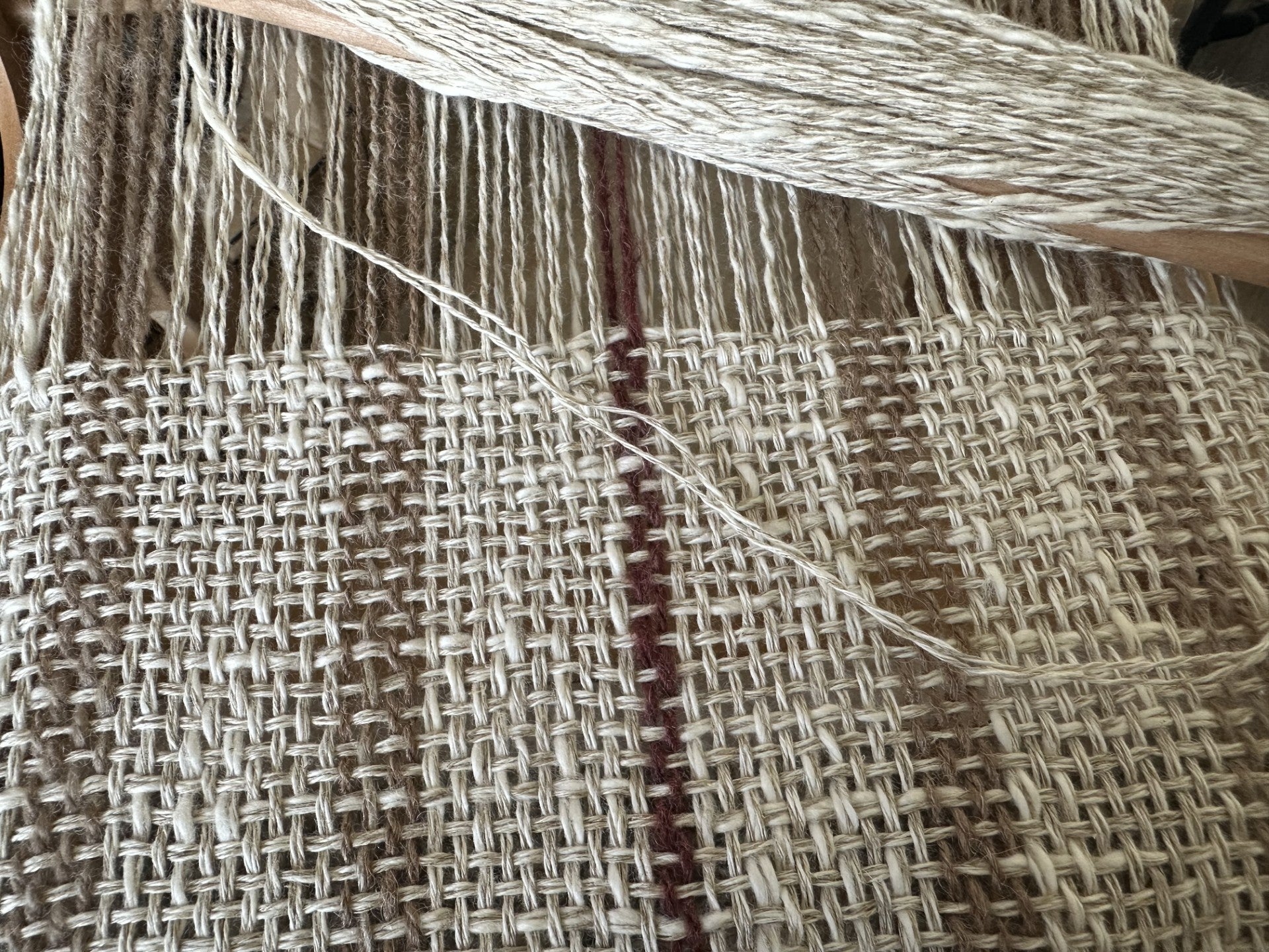 'Autumn Rose' Handwoven Linen Scarf