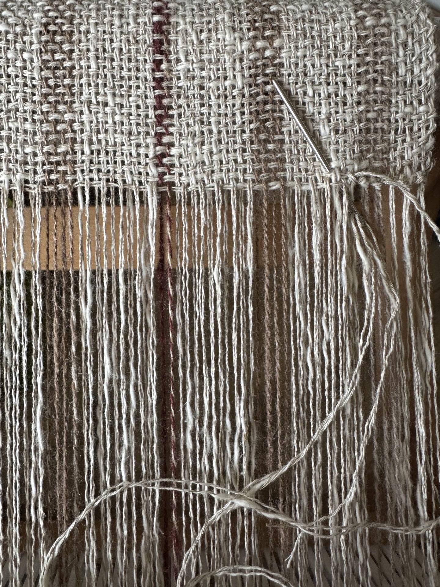 'Autumn Rose' Handwoven Linen Scarf