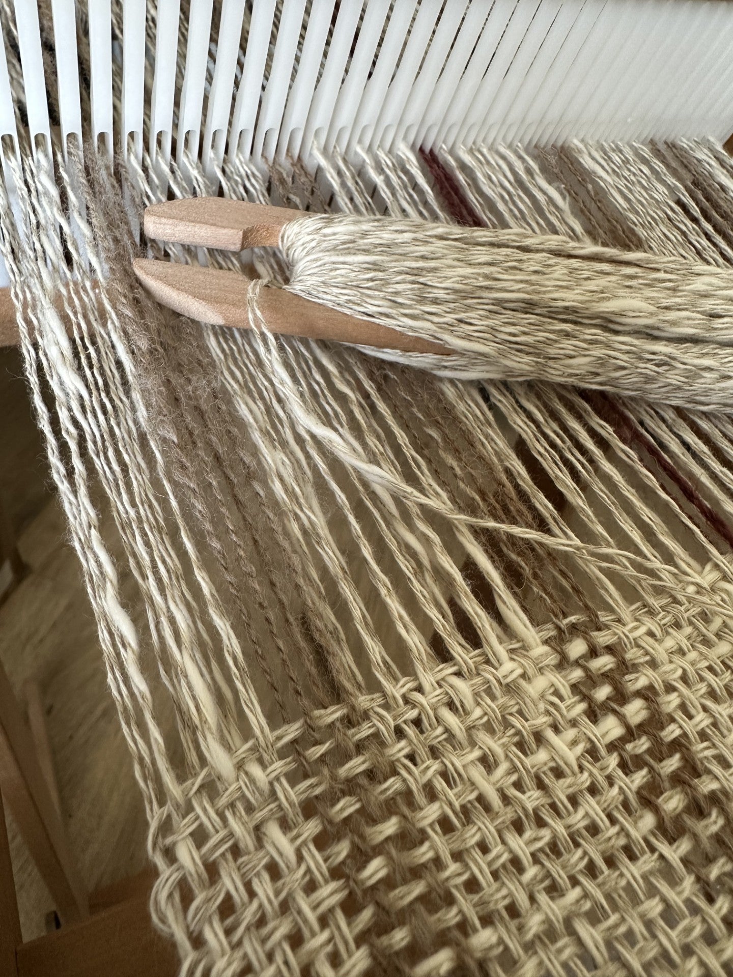 'Autumn Rose' Handwoven Linen Scarf