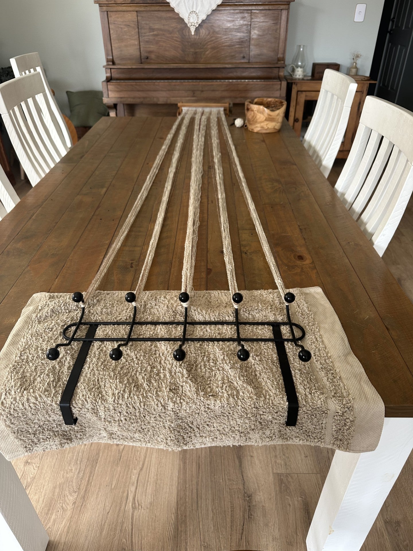 'Autumn Rose' Handwoven Linen Scarf