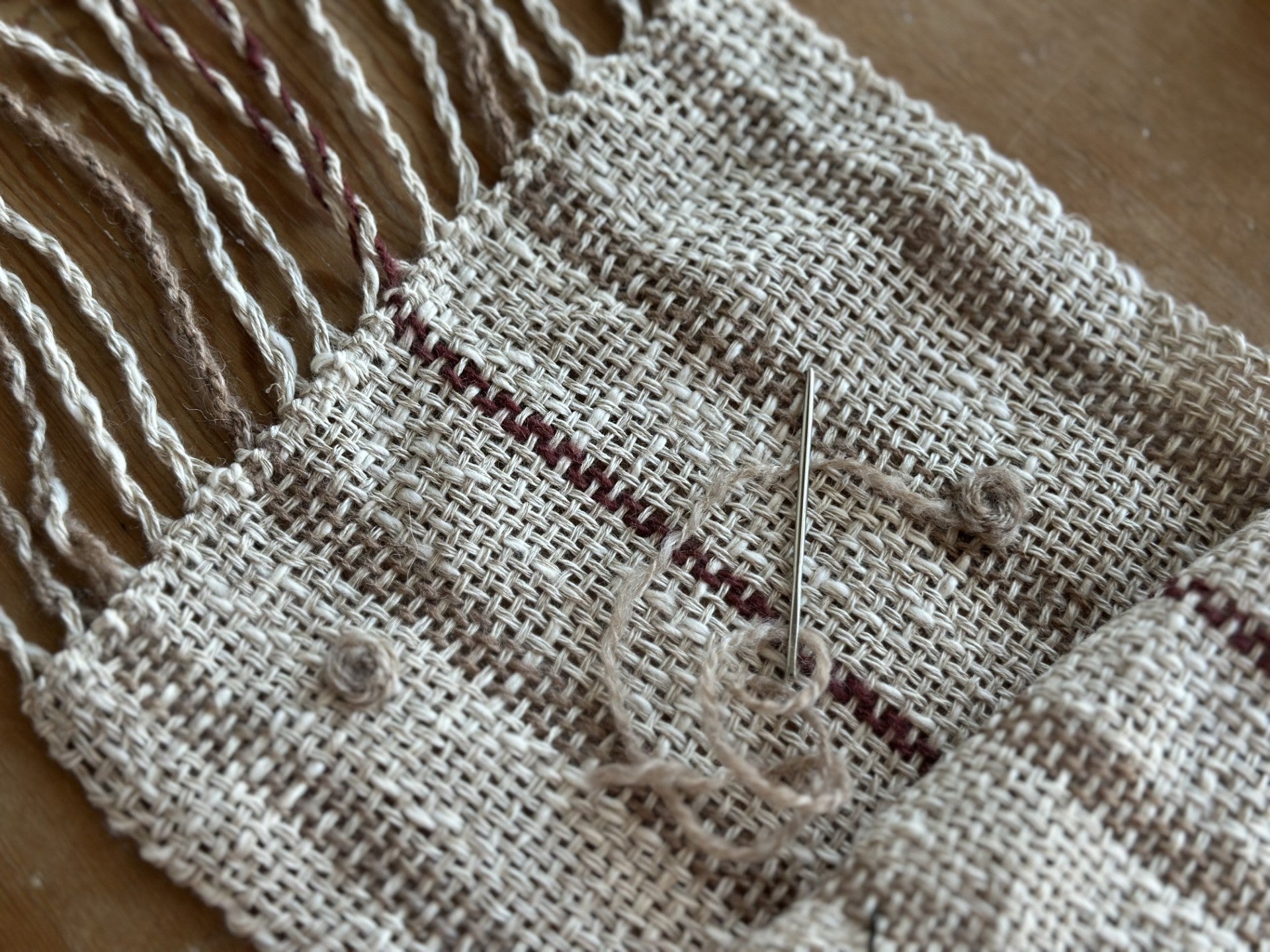 'Autumn Rose' Handwoven Linen Scarf