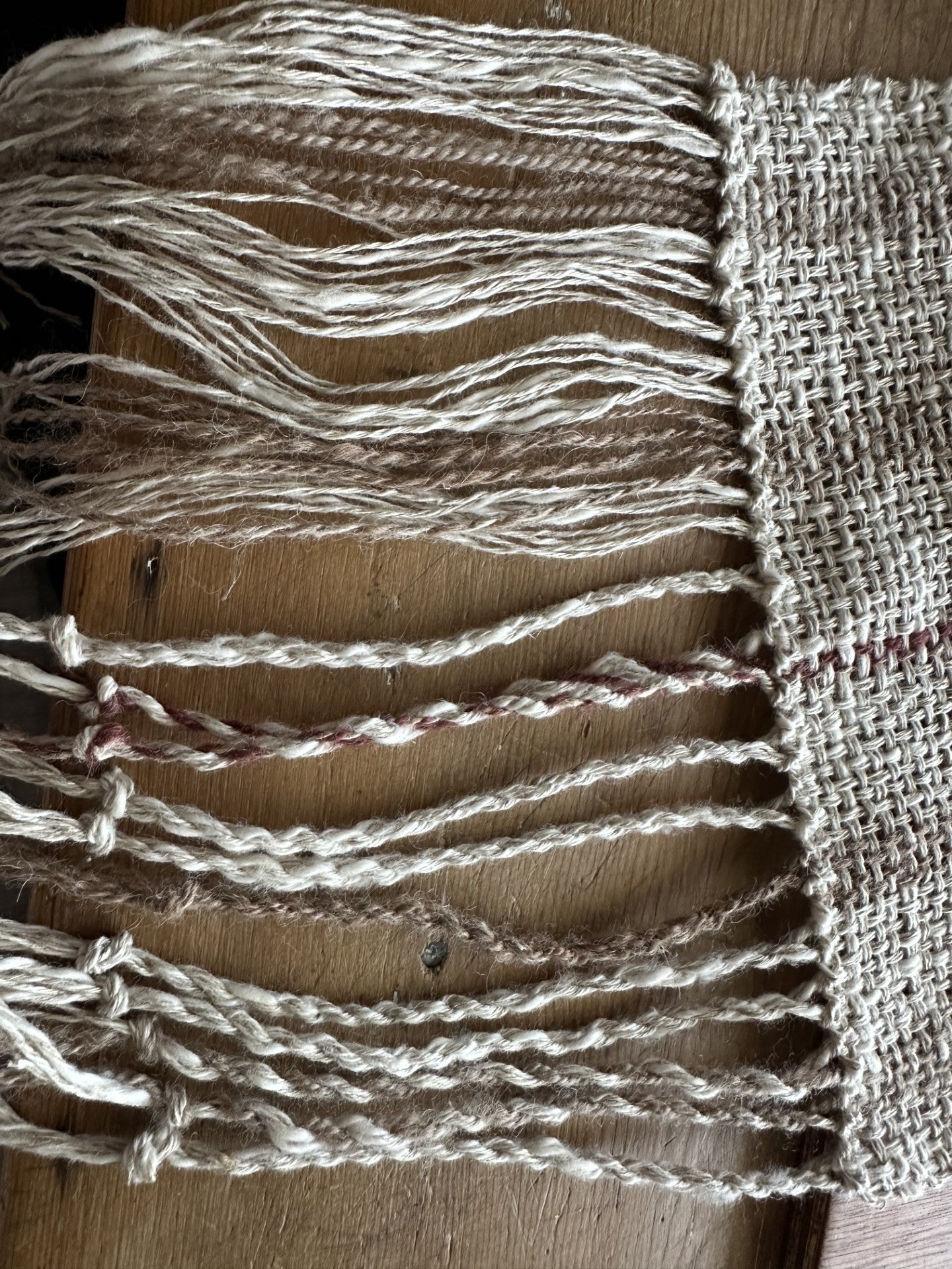 'Autumn Rose' Handwoven Linen Scarf