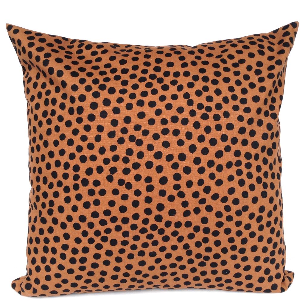 Copper and black spotted cushion cover 45x45cm