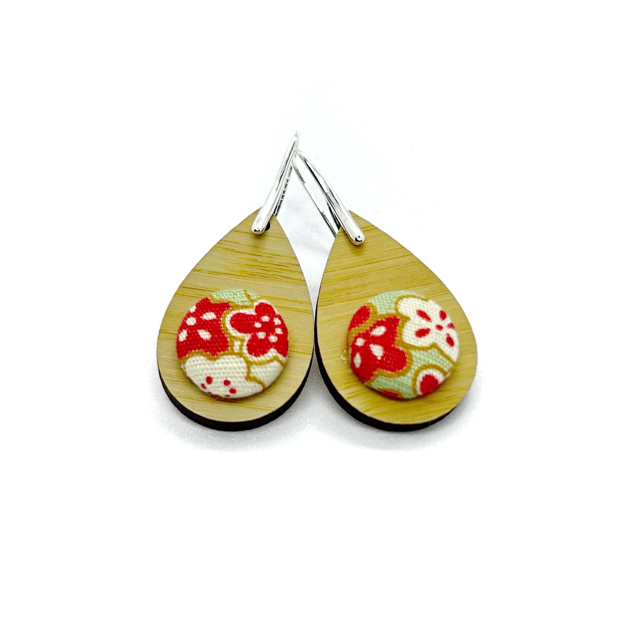 Kimono XL Tear Drop Earrings - Mint and Coral