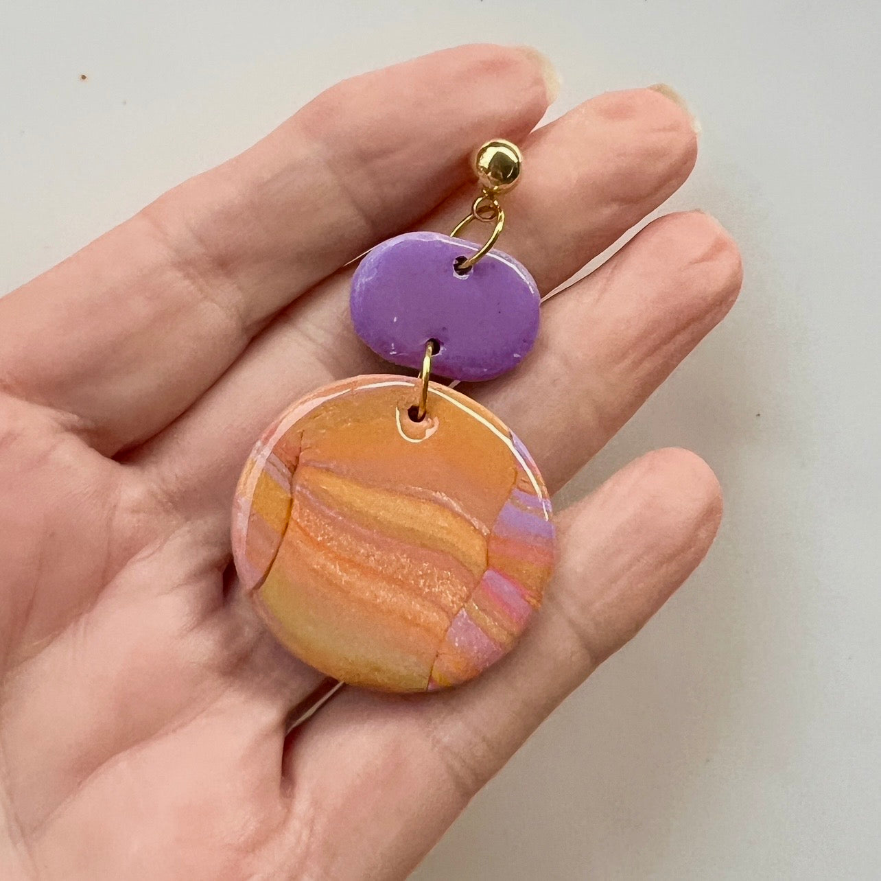 Earrings~Polymer Clay ~Statement Dangles~Resin~