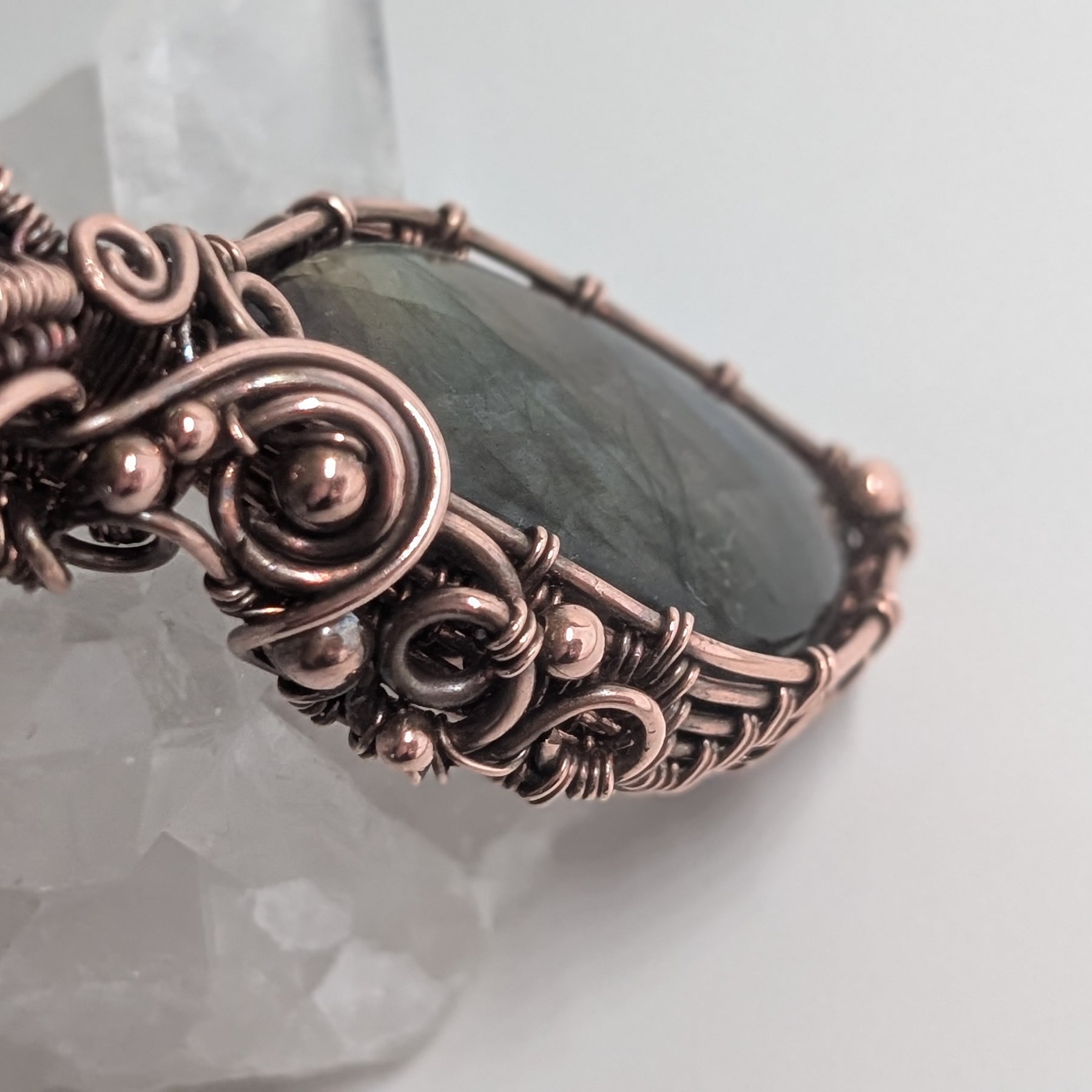 Eos - Labradorite & Oxidised Copper Pendant