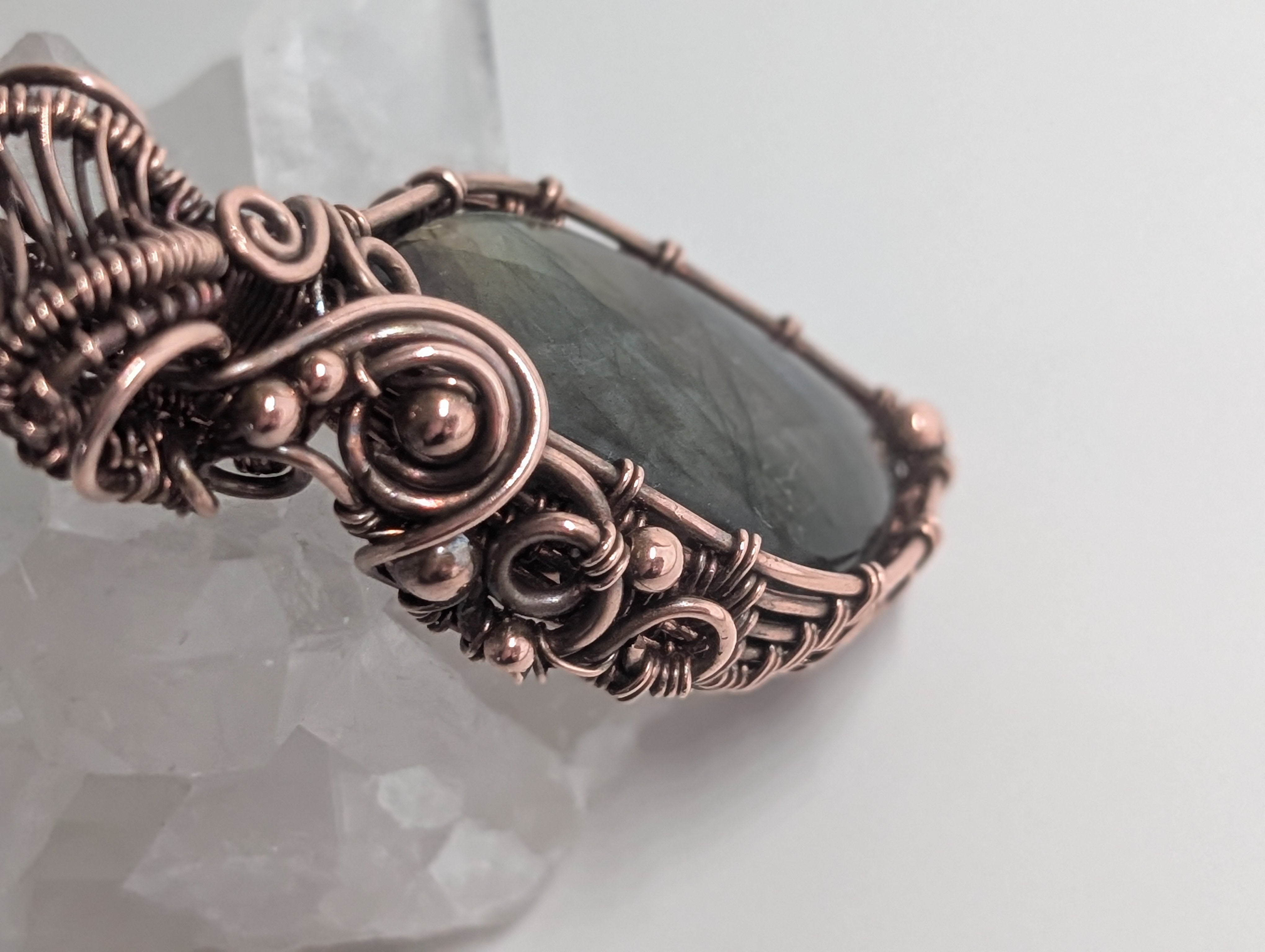 Eos - Labradorite & Oxidised Copper Pendant