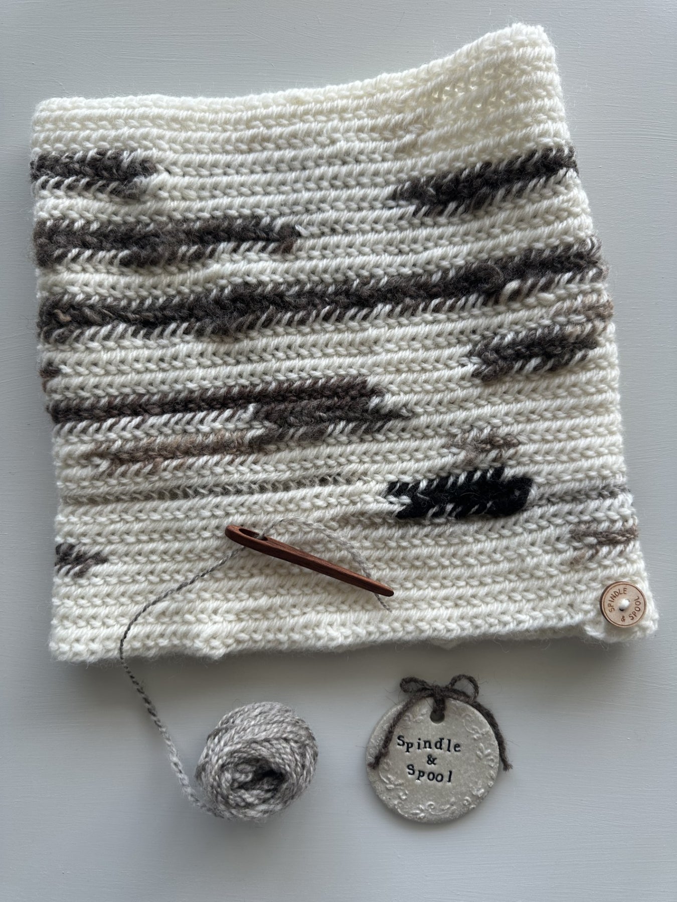 ‘Rustic’ Viking Nalbinding Wool Cowl or Neck Warmer