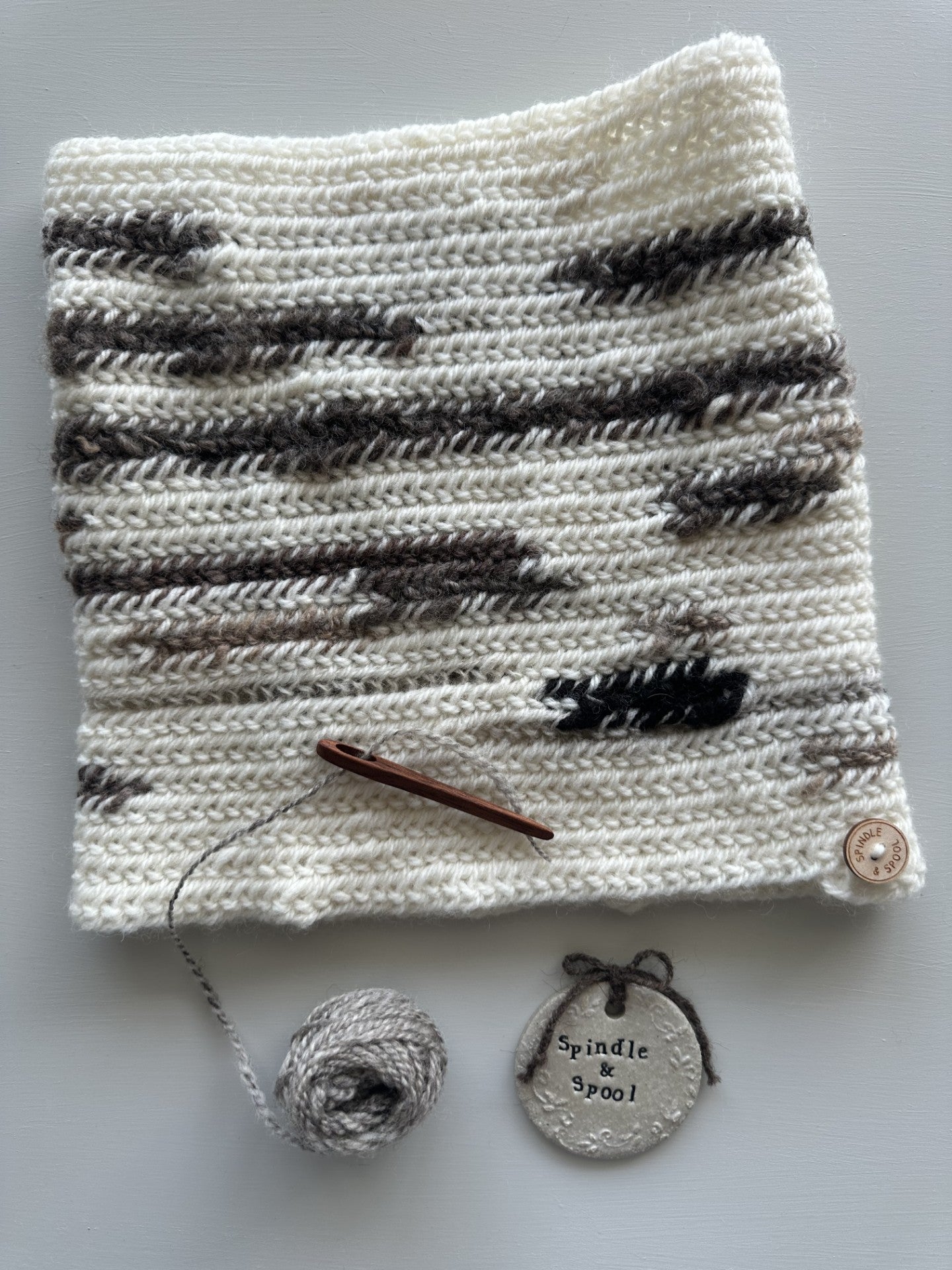 ‘Rustic’ Viking Nalbinding Wool Cowl or Neck Warmer
