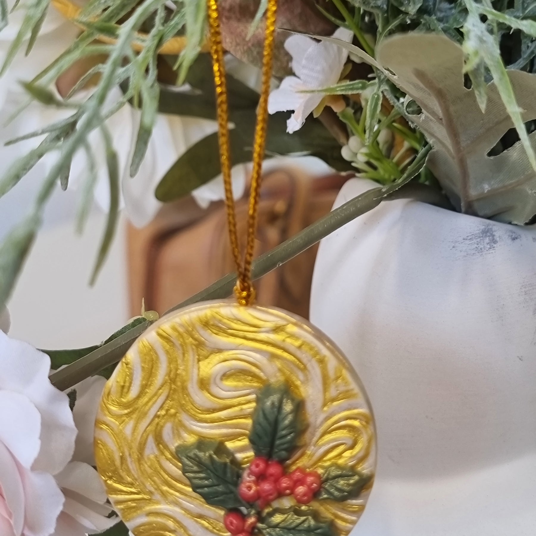 Golden Christmas Pair - Cross and Bauble