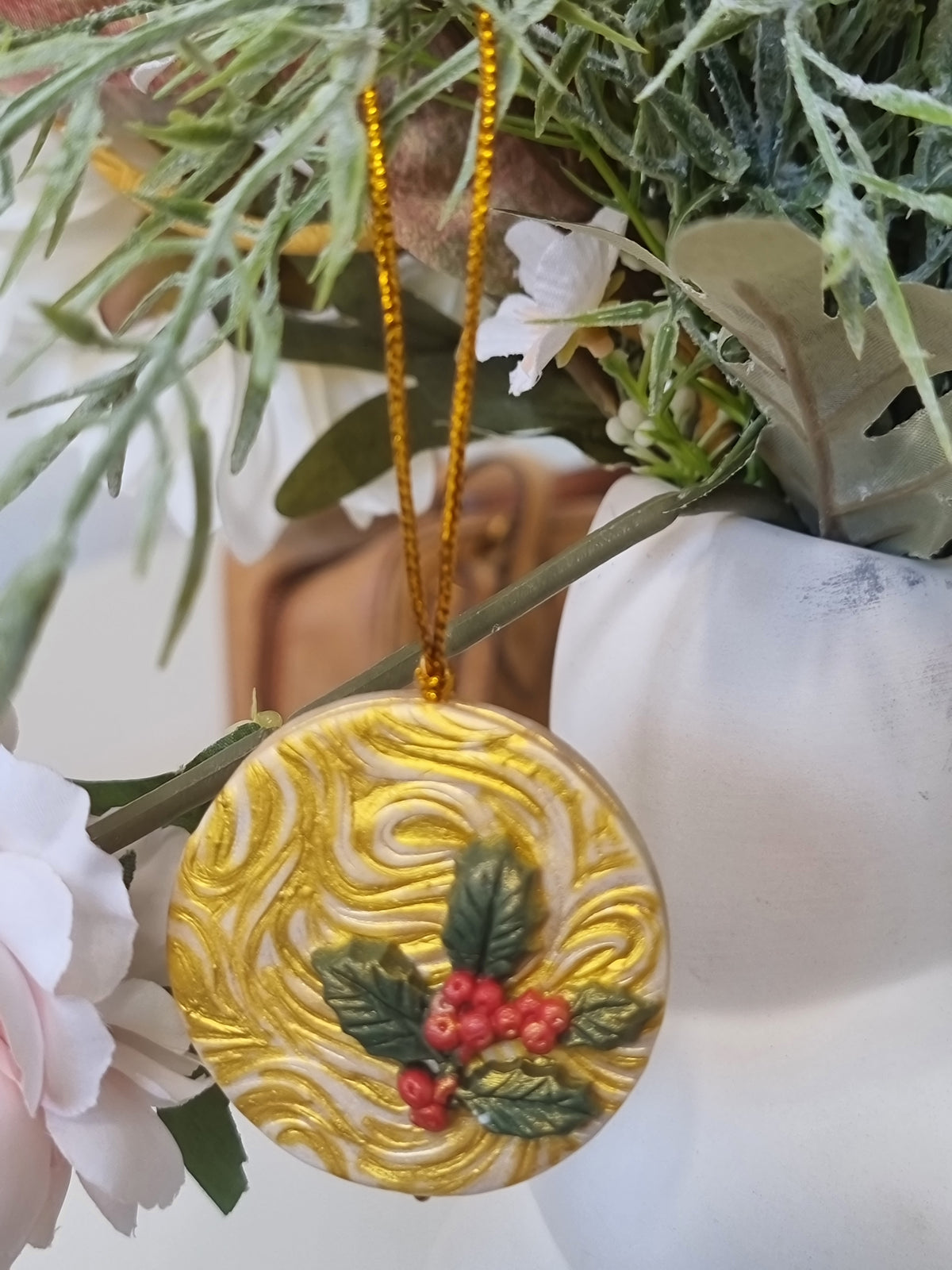 Golden Christmas Pair - Cross and Bauble