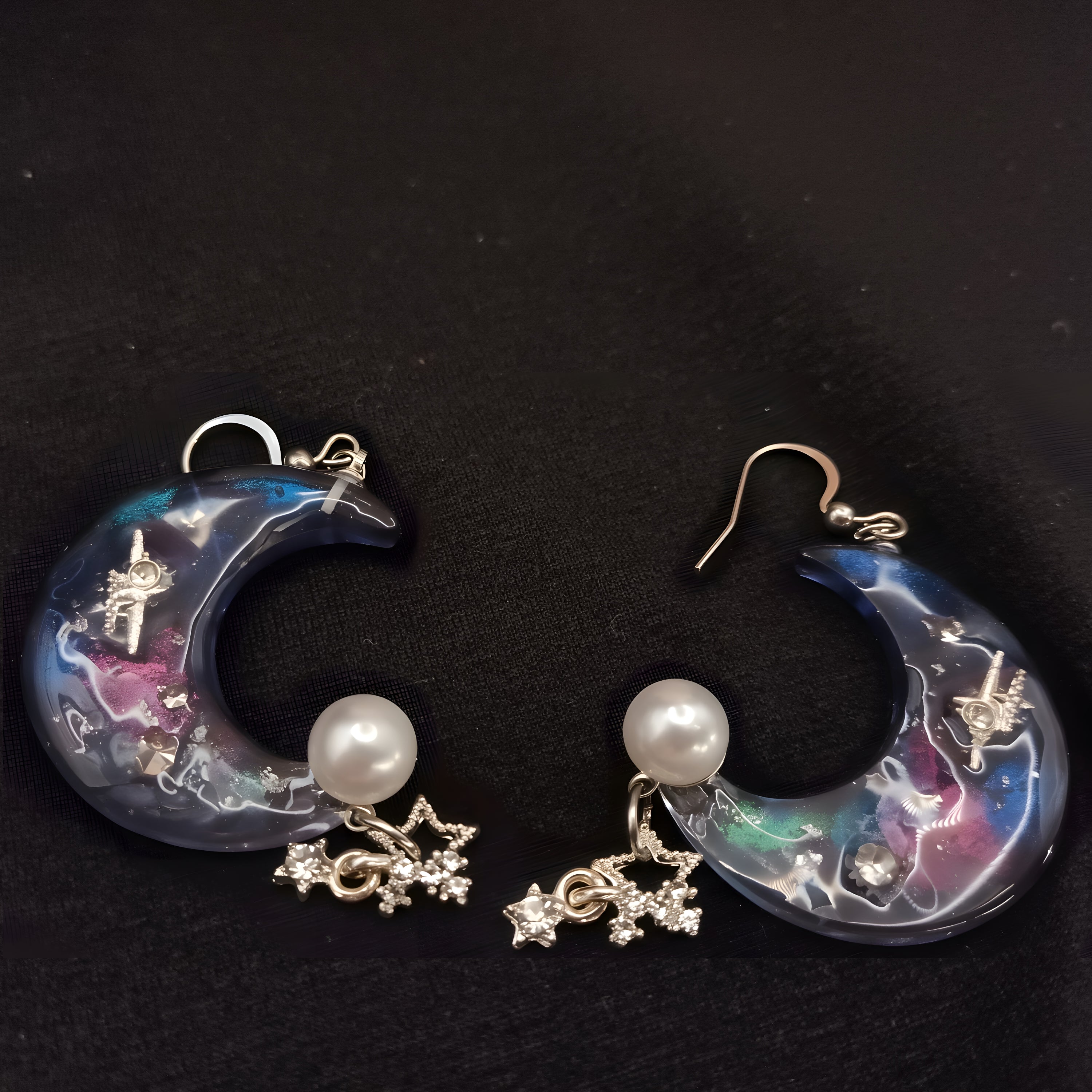 Cosmic Cresent Moon Earrings