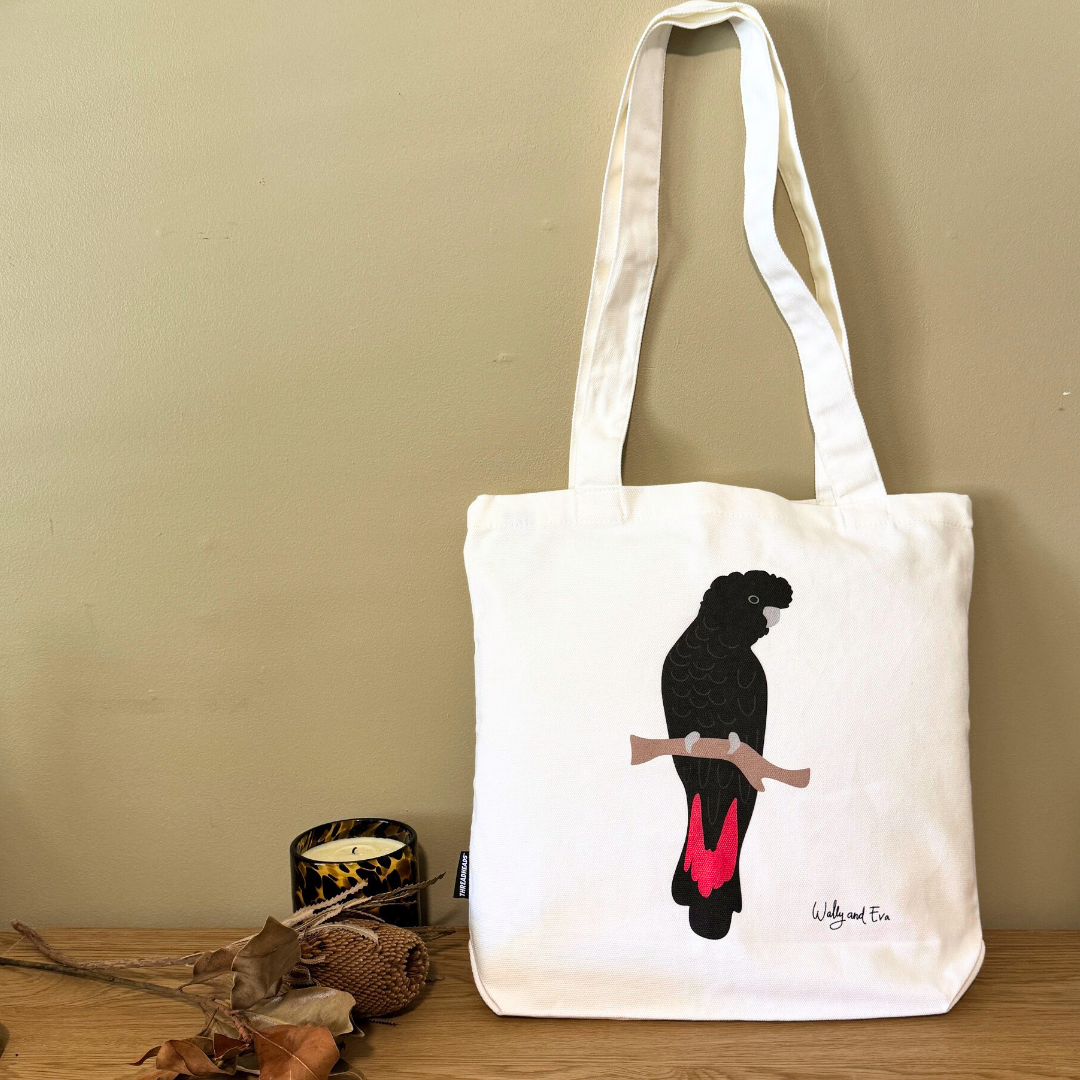 Australian Red Tailed Black Cockatoo 100% Cotton Tote Bag
