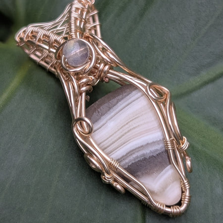 The Page - Zebra Calcite in Gold Coloured Copper