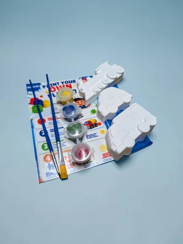 Paint Your Own Plaster Vehicles Kit | DIY Train, Car & Truck Craft for Kids