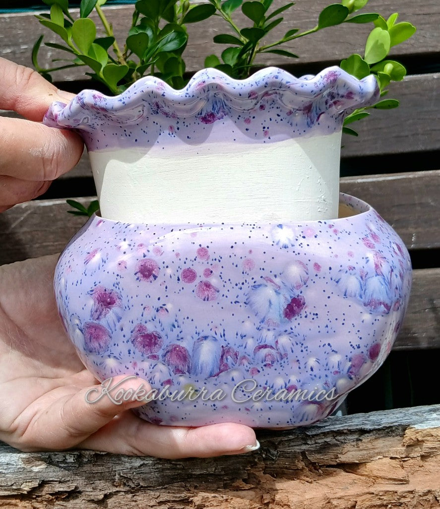 Ceramic African Violet Pot Self watering