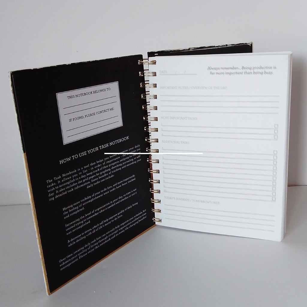 Black Cockatoo Handpainted Task Notebook/Journal A5