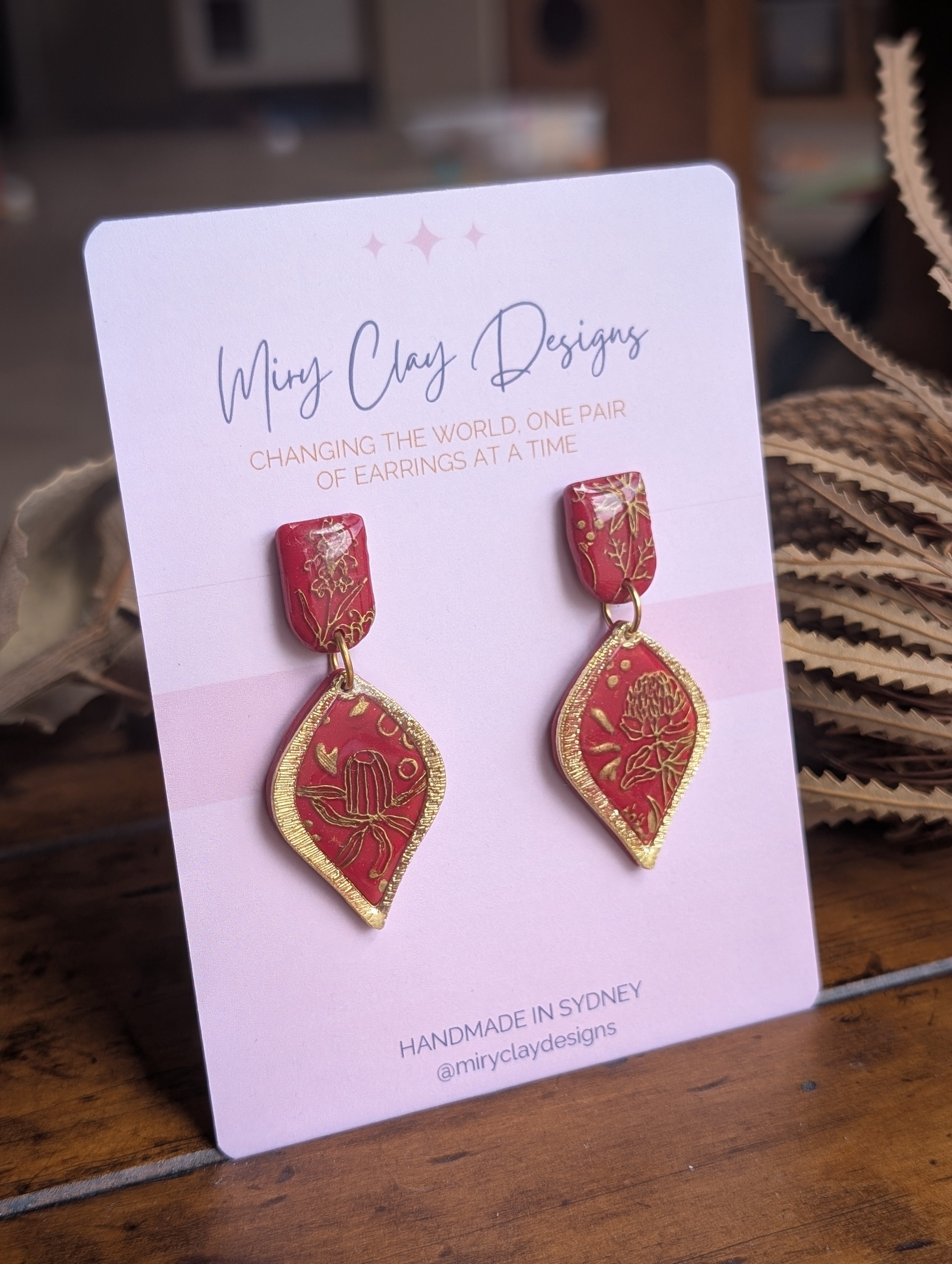 Red and Gold Native Drops