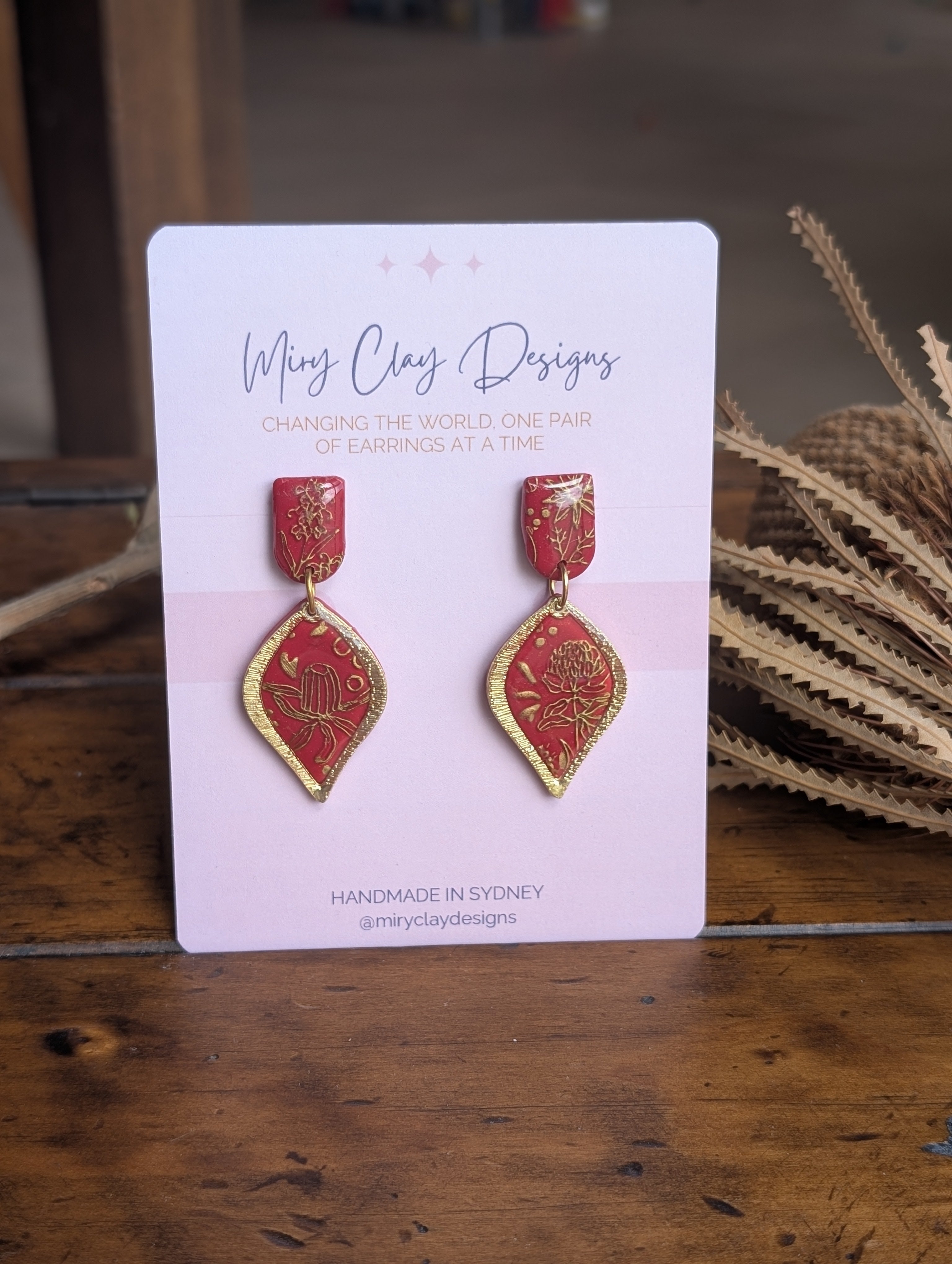 Red and Gold Native Drops