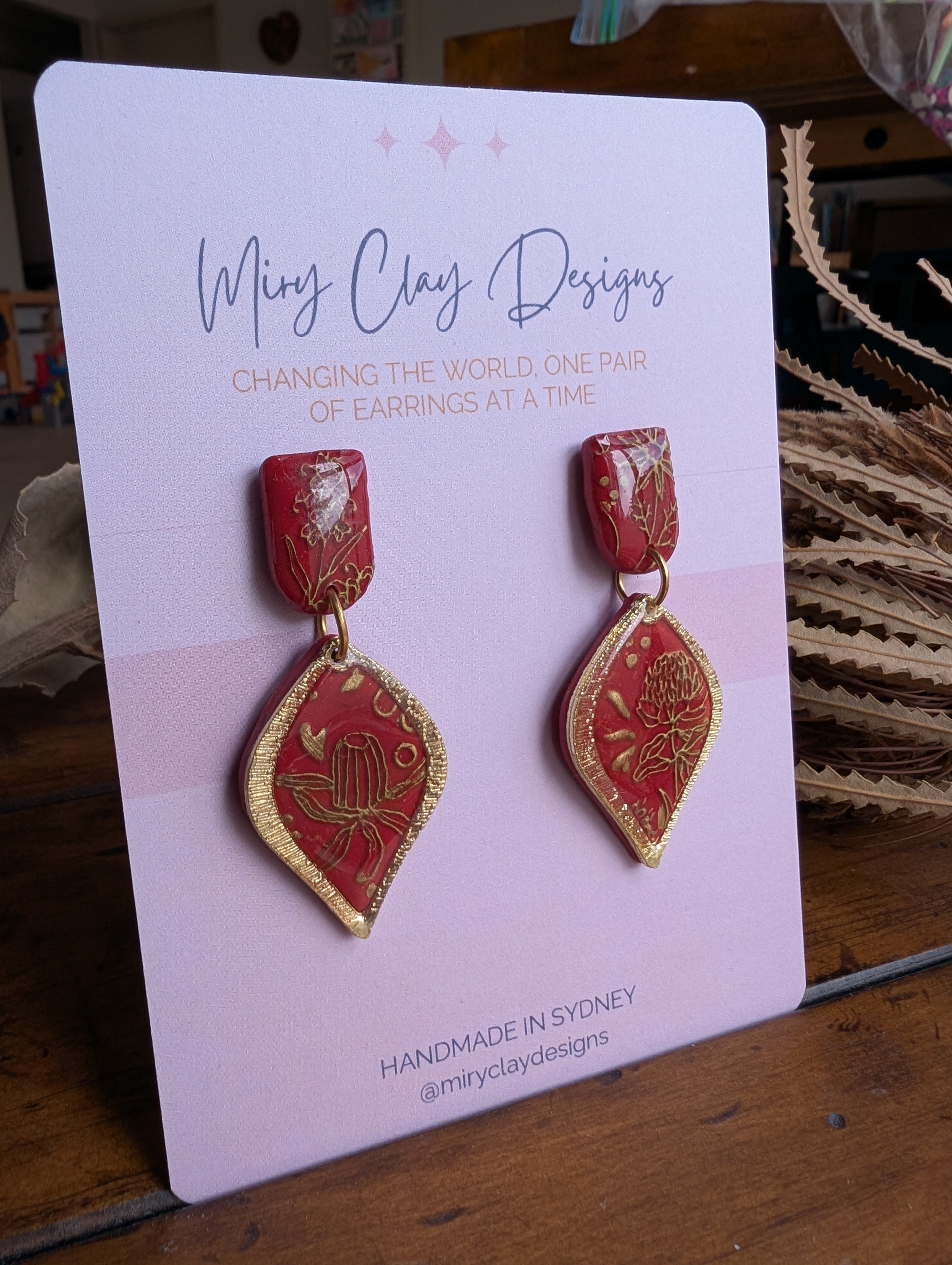 Red and Gold Native Drops