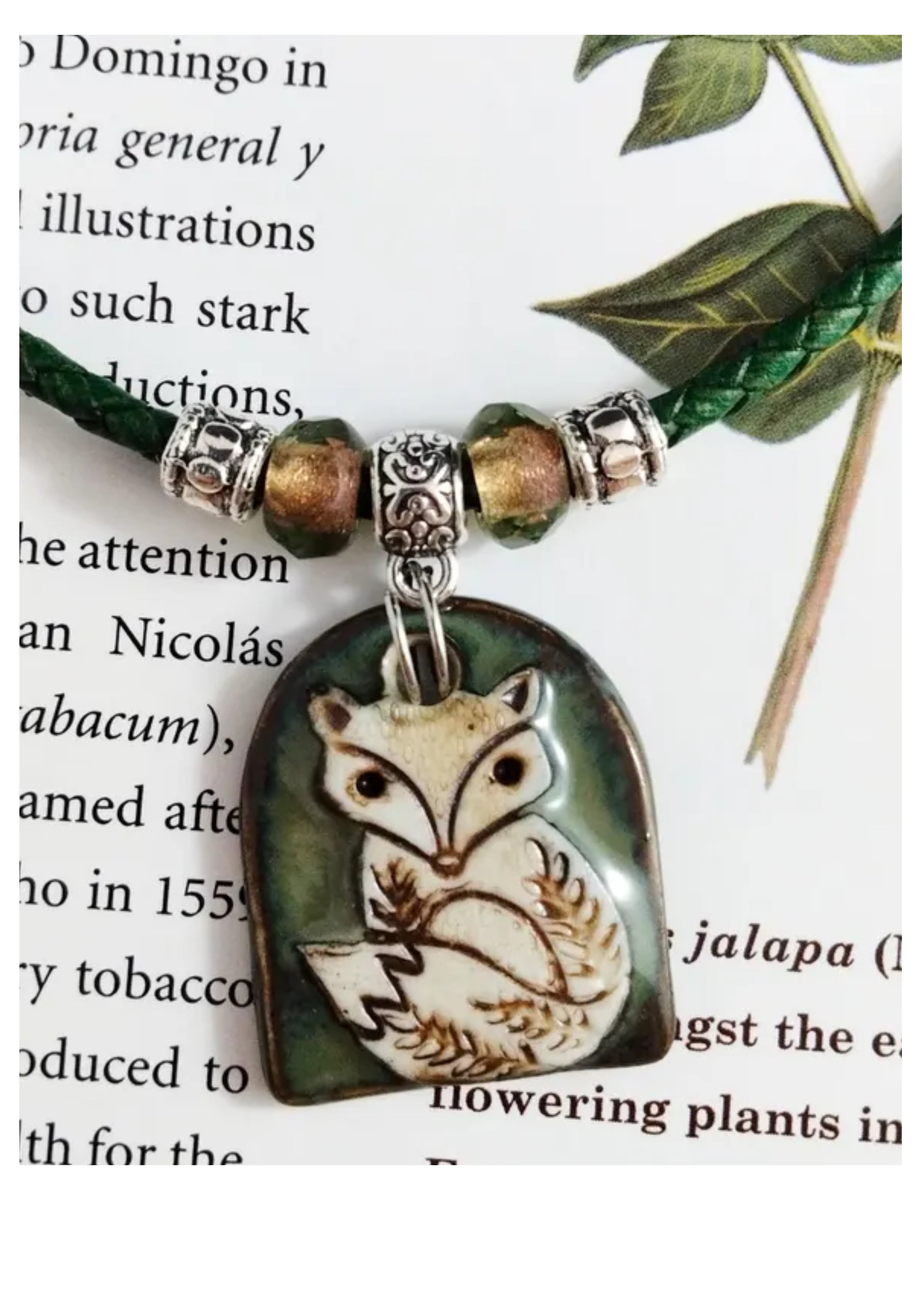 FOX CERAMIC PENDANT NECKLACE